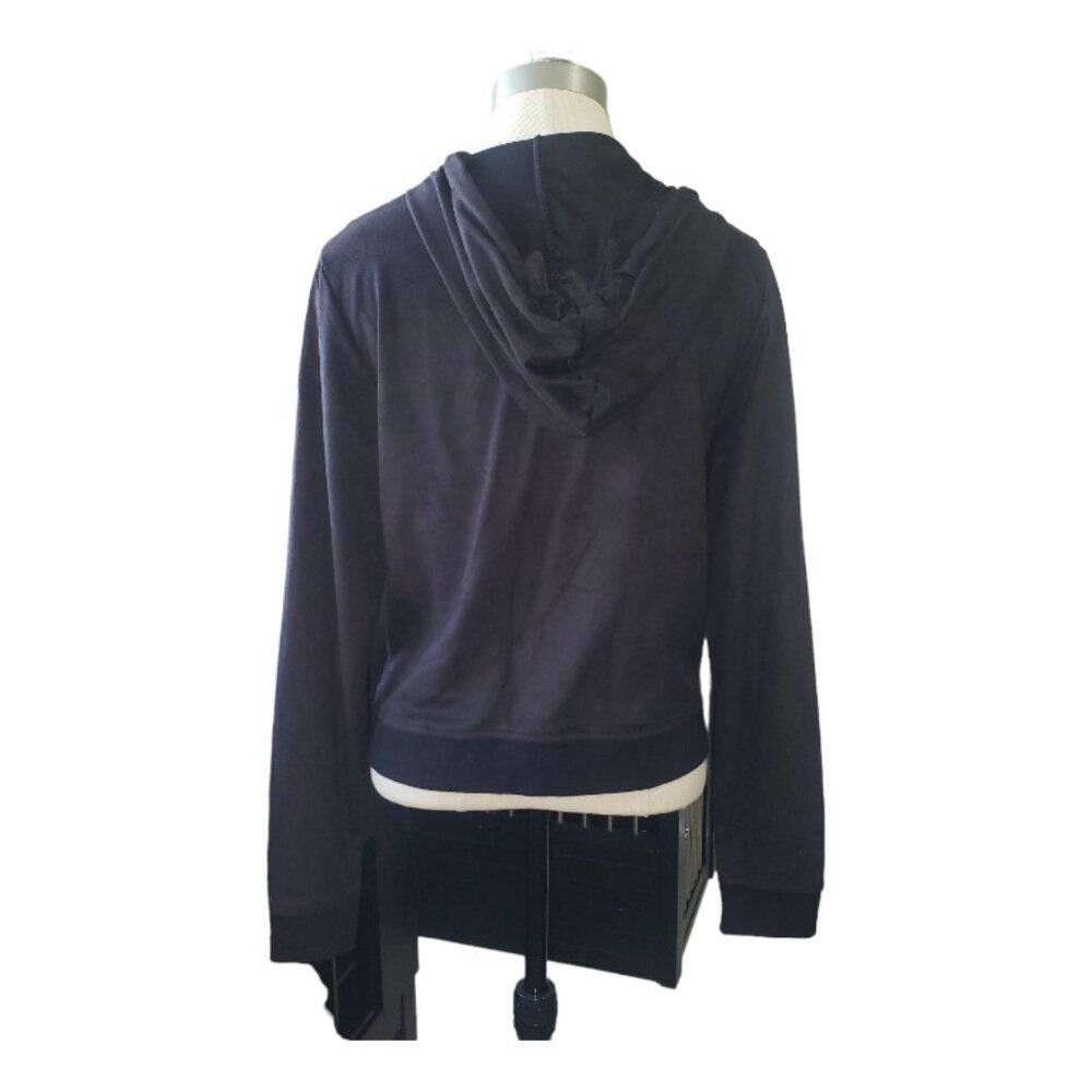 Designer CT1617 Escio Black Faux Suede Cropped Hoodie S Size S / US 4 / IT 40 - 4 Thumbnail
