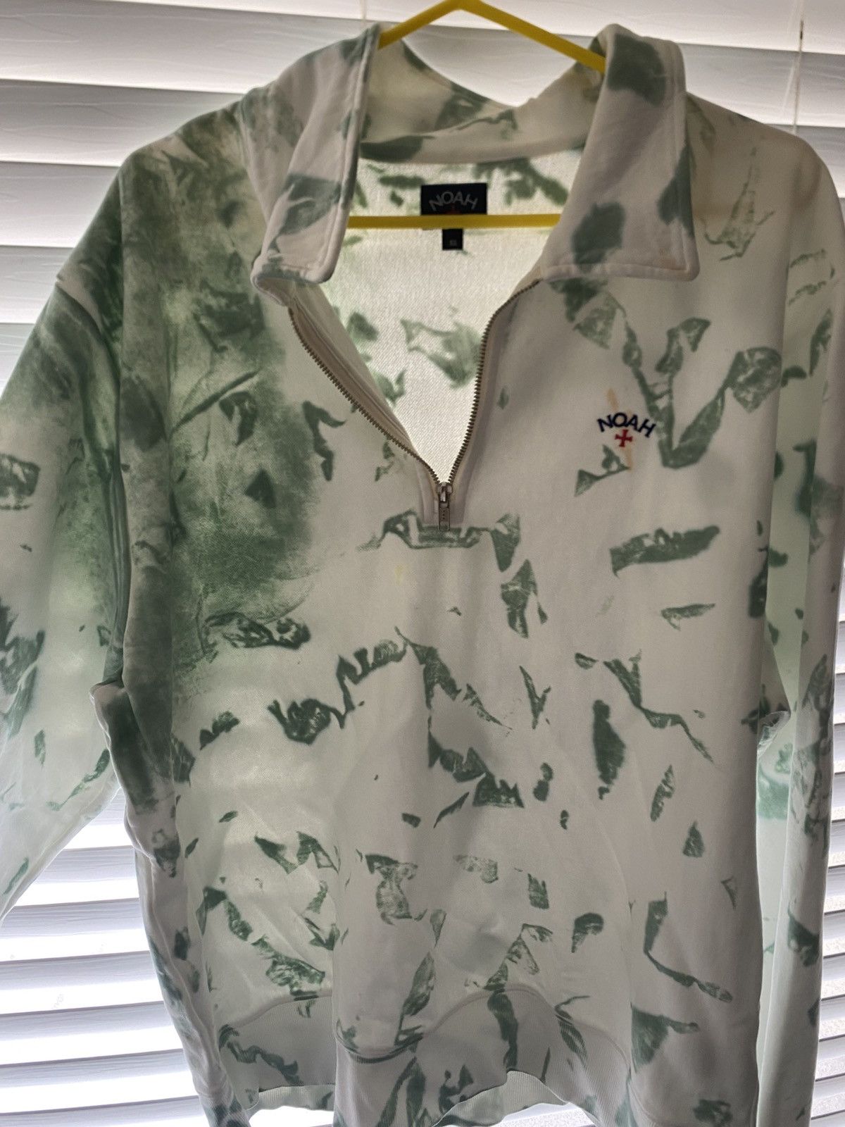 Noah Noah Tie Dye Green Quarter Zip Pullover Size US XL / EU 56 / 4 - 1 Thumbnail
