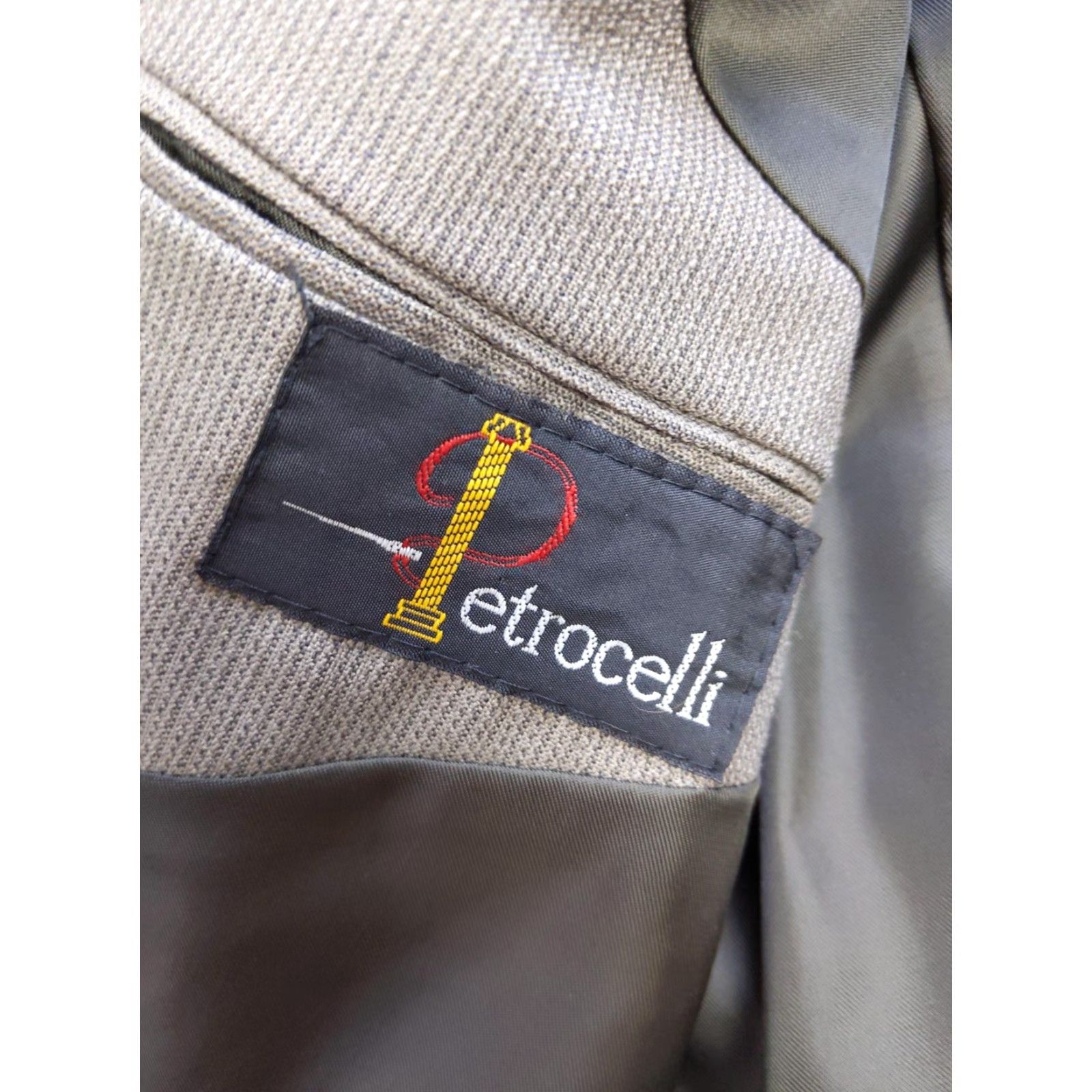 Vintage Petrocelli Suit Mens XL Gray 2 Piece Wool Blazer Pants Classic USA Slim Pinstripe Notch Lapel Long Coat Alphabet: XL44? Size 46R - 6 Thumbnail