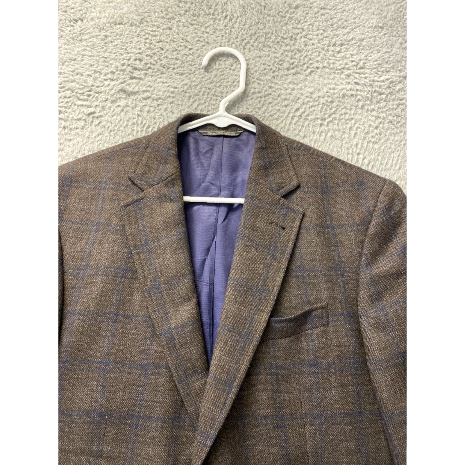 Jack Victor JACK VICTOR Sport Coat Brown Plaid Wool Unconstructed Regular Length Notch Lapel Slim Fit 40 S Men Jacket Coat/Outwear Size US XXS / EU 40 - 3 Thumbnail
