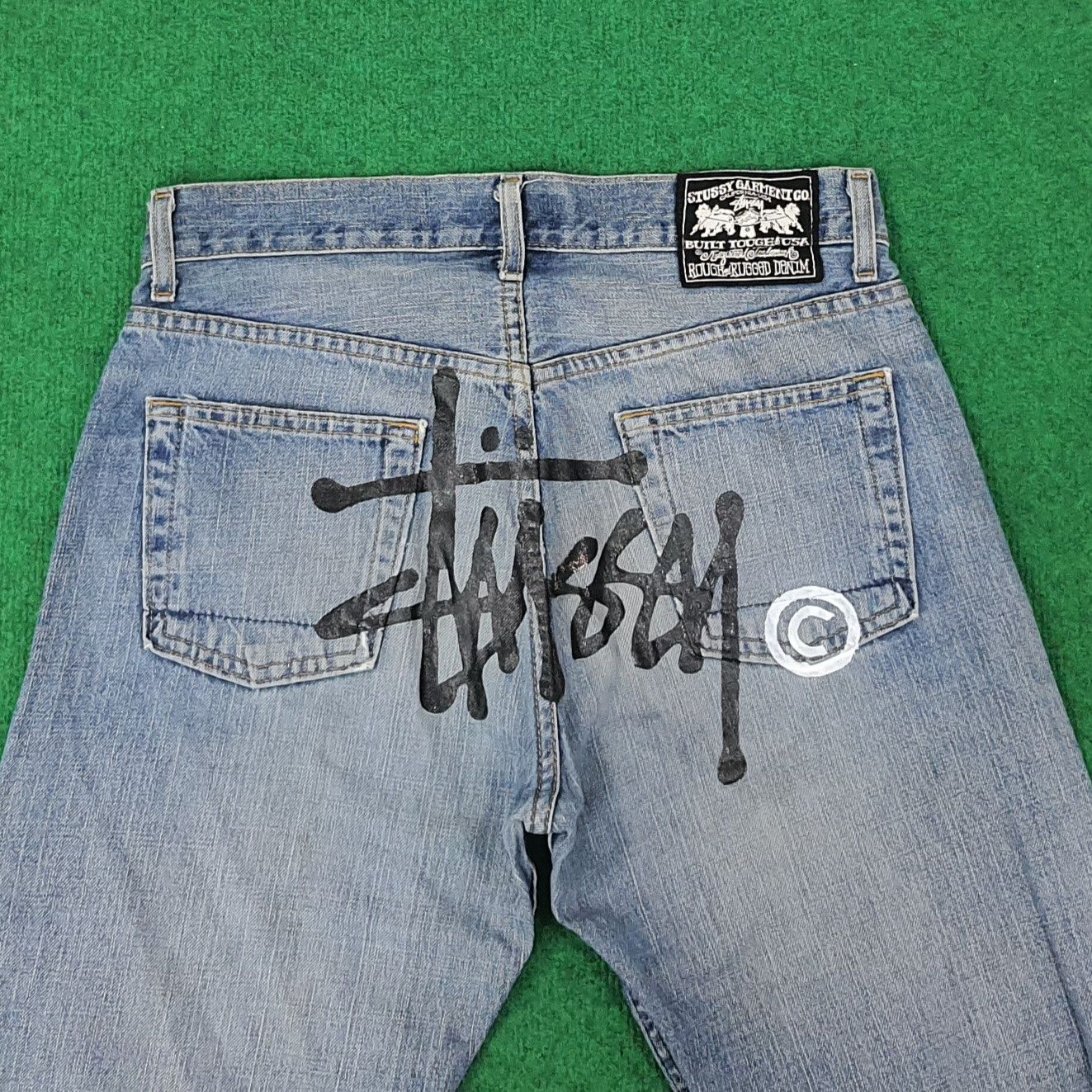 Stussy Vintage Stussy Rough n Rugged Denim Custom Logo Jeans C228N9 Size US 31 - 2 Thumbnail