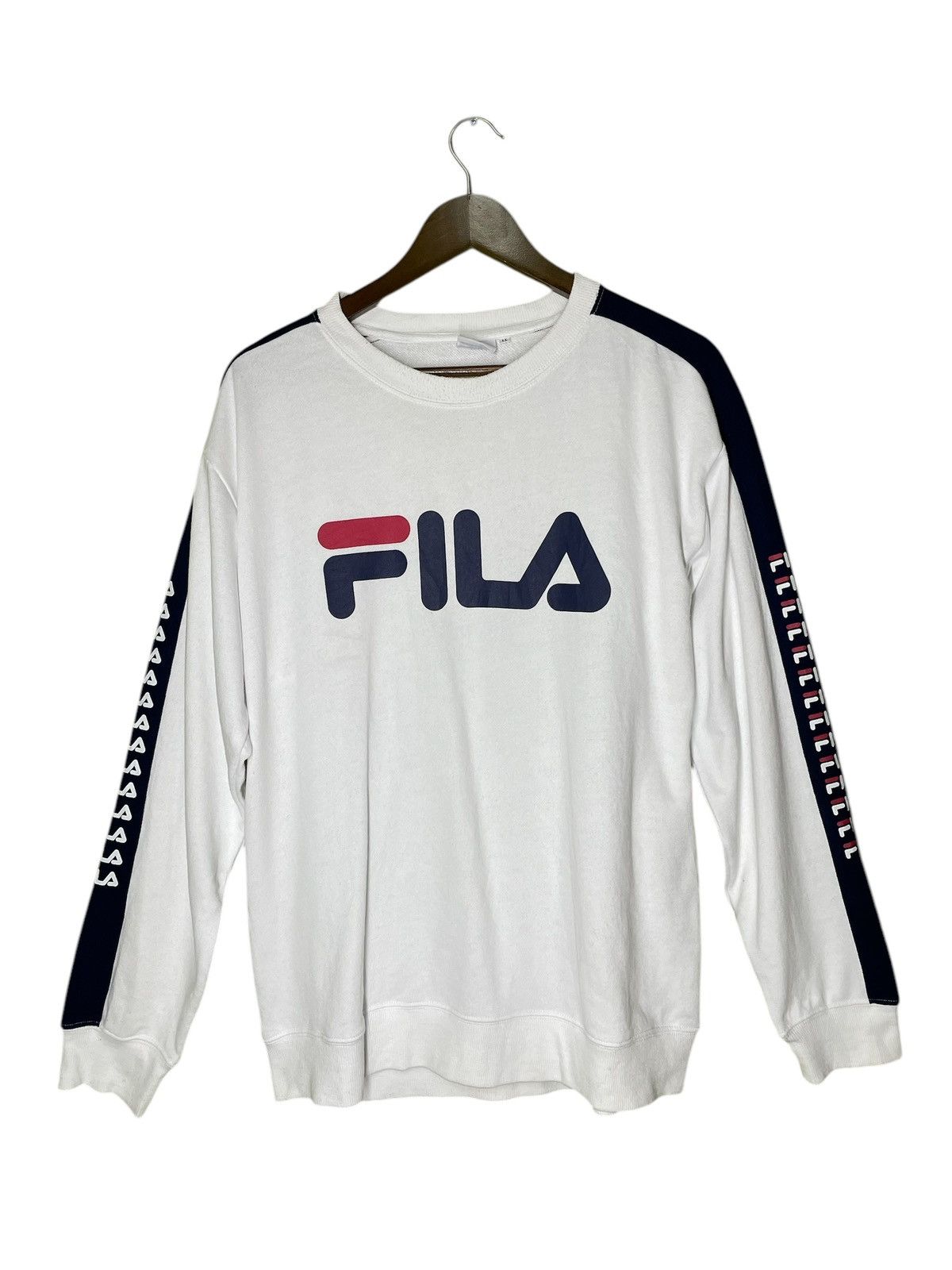 VINTAGE 90s FILA CREWNECK BIG LOGO PRINTED SWEATSHIRT SIZE M