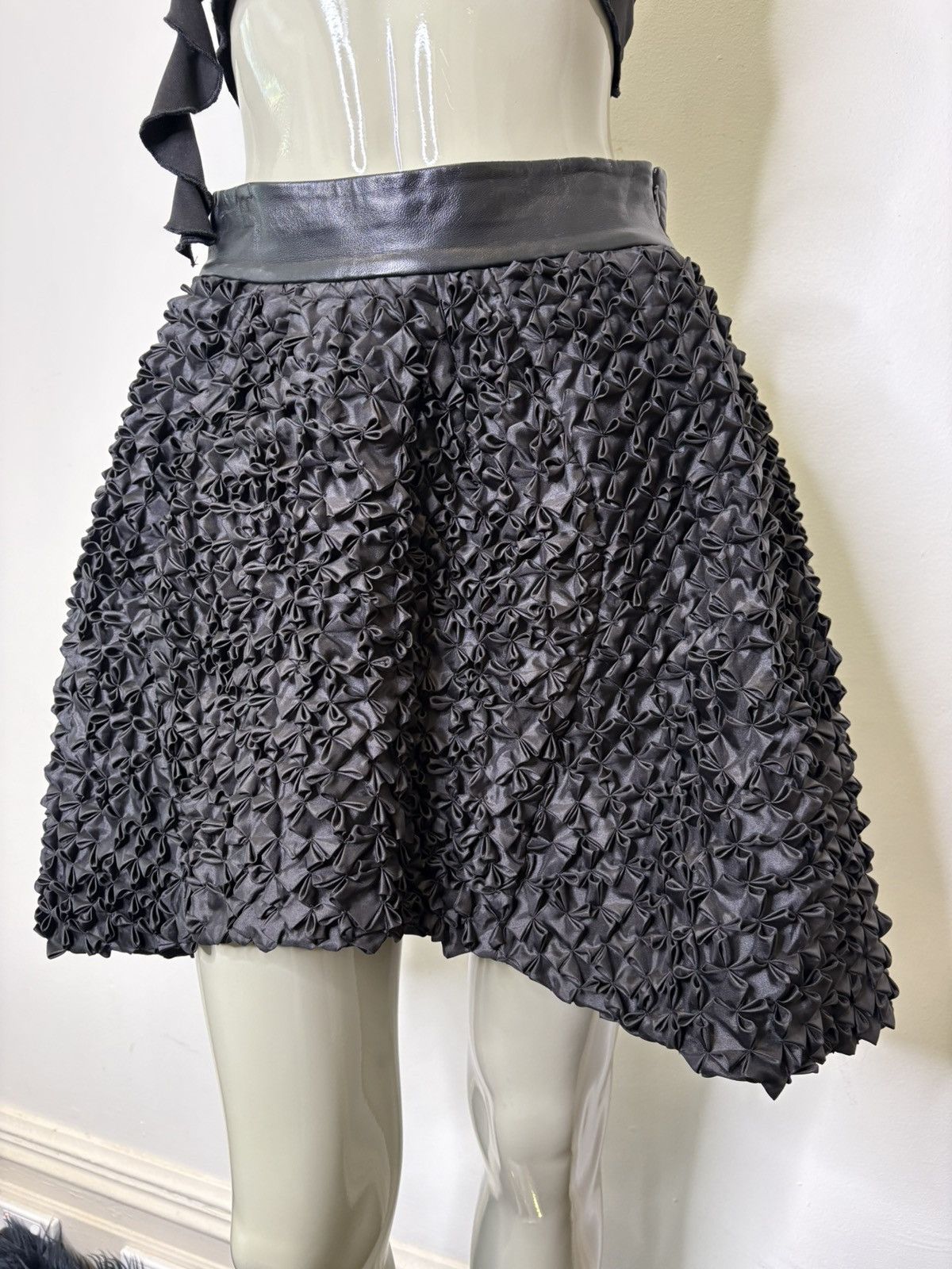 ELLERY ELLERY Leather & Silk Textured Skirt Size 27" / US 4 / IT 40 - 3 Thumbnail