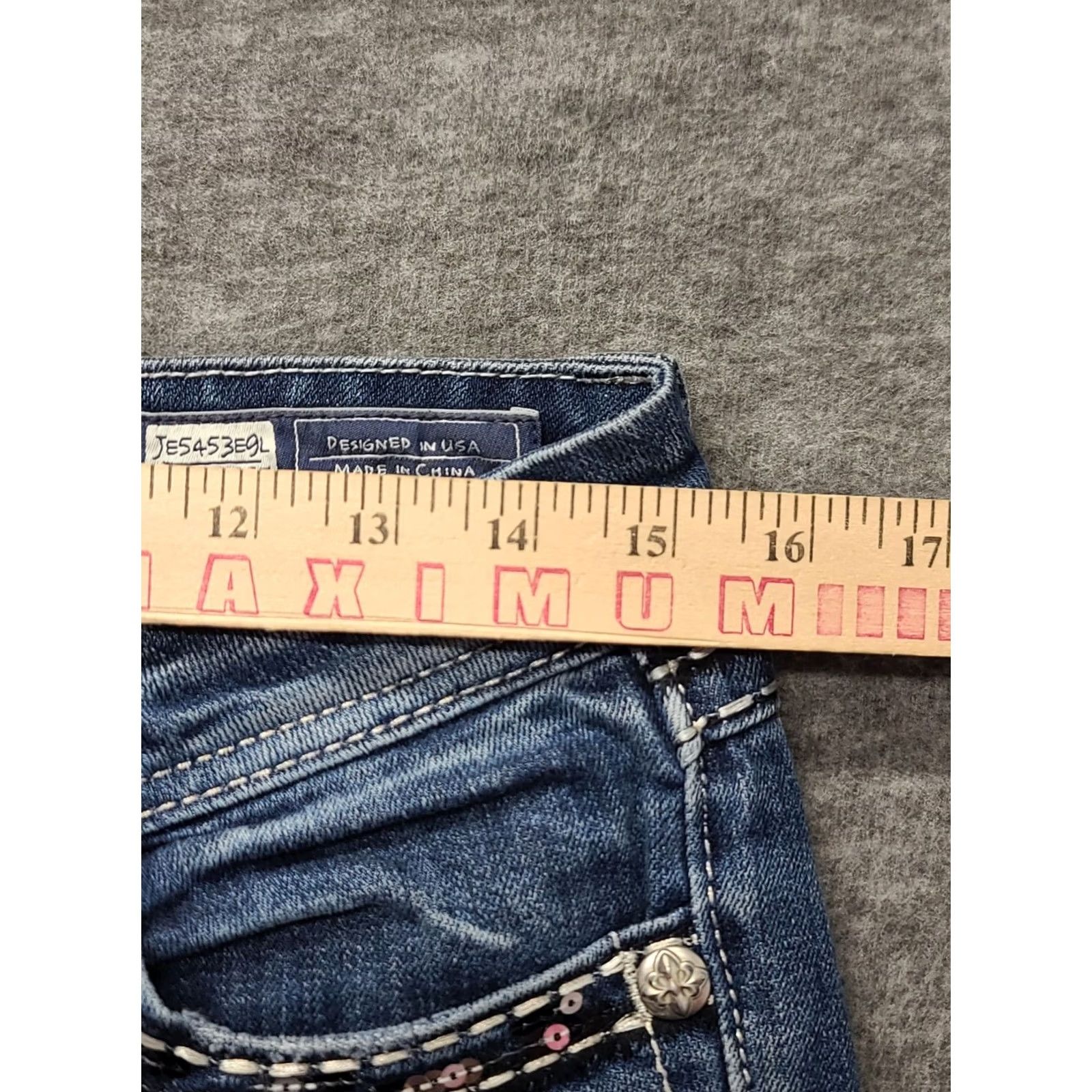 Miss Me Miss Me Jeans Womens 28x28 Regular Bootcut Distressed Mid Rise Denim 5-Pocket Blue Cotton Spandex Adult Womens Jeans Size 28" / US 6 / IT 42 - 4 Thumbnail