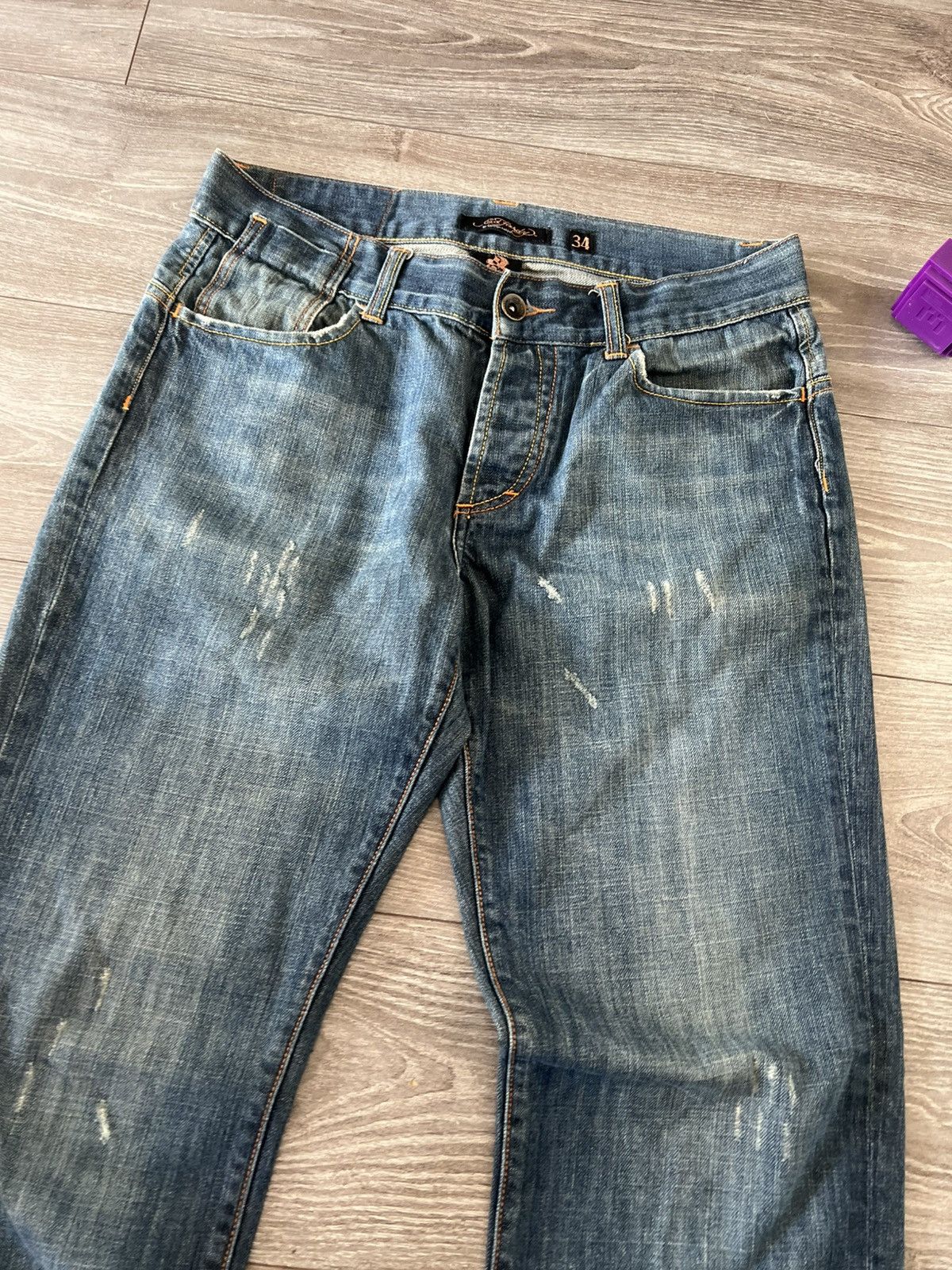 Ed Hardy Ed Hardy Avant Garde Loose Japan Style Distressed Jeans Size US 34 / EU 50 - 11 Thumbnail