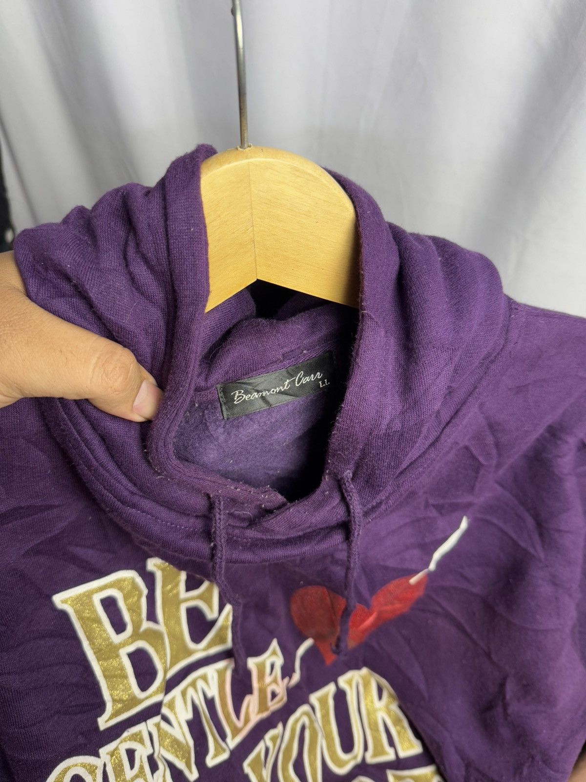 Beauty Beast × Hysteric Glamour × Japanese Brand 2000s "Be Gentle In Your Heart" Beaumont Carr Hoodie Size US L / EU 52-54 / 3 - 6 Thumbnail