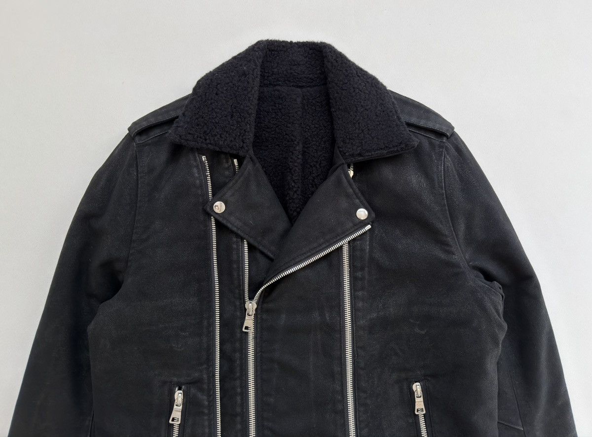 Balmain Black Cotton Sherpa Lined Biker Jacket Size US L / EU 52-54 / 3 - 2 Thumbnail