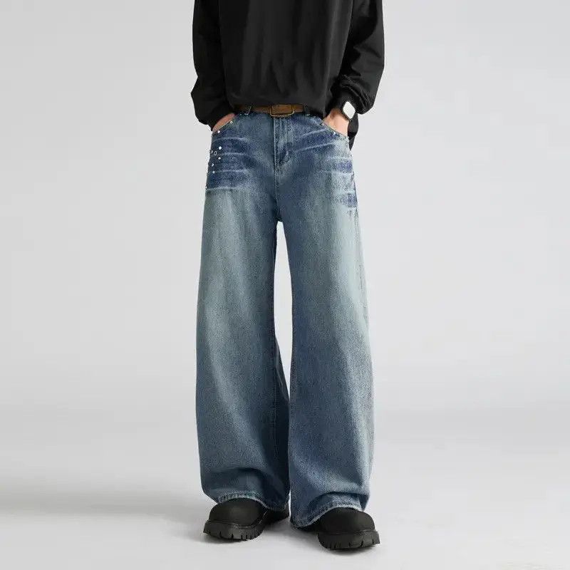 Japanese Brand Retro loose wide leg lightning jeans Size US 32 / EU 48 - 6 Thumbnail