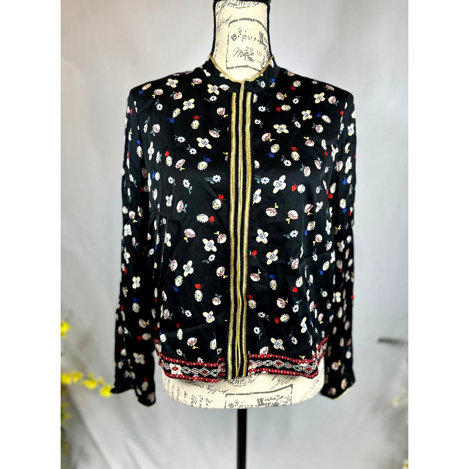 Zadig & Voltaire Zadig & Voltaire Vendrix Floral-Print Open-Front Jacket 38M Size M / US 6-8 / IT 42-44 - 8 Thumbnail