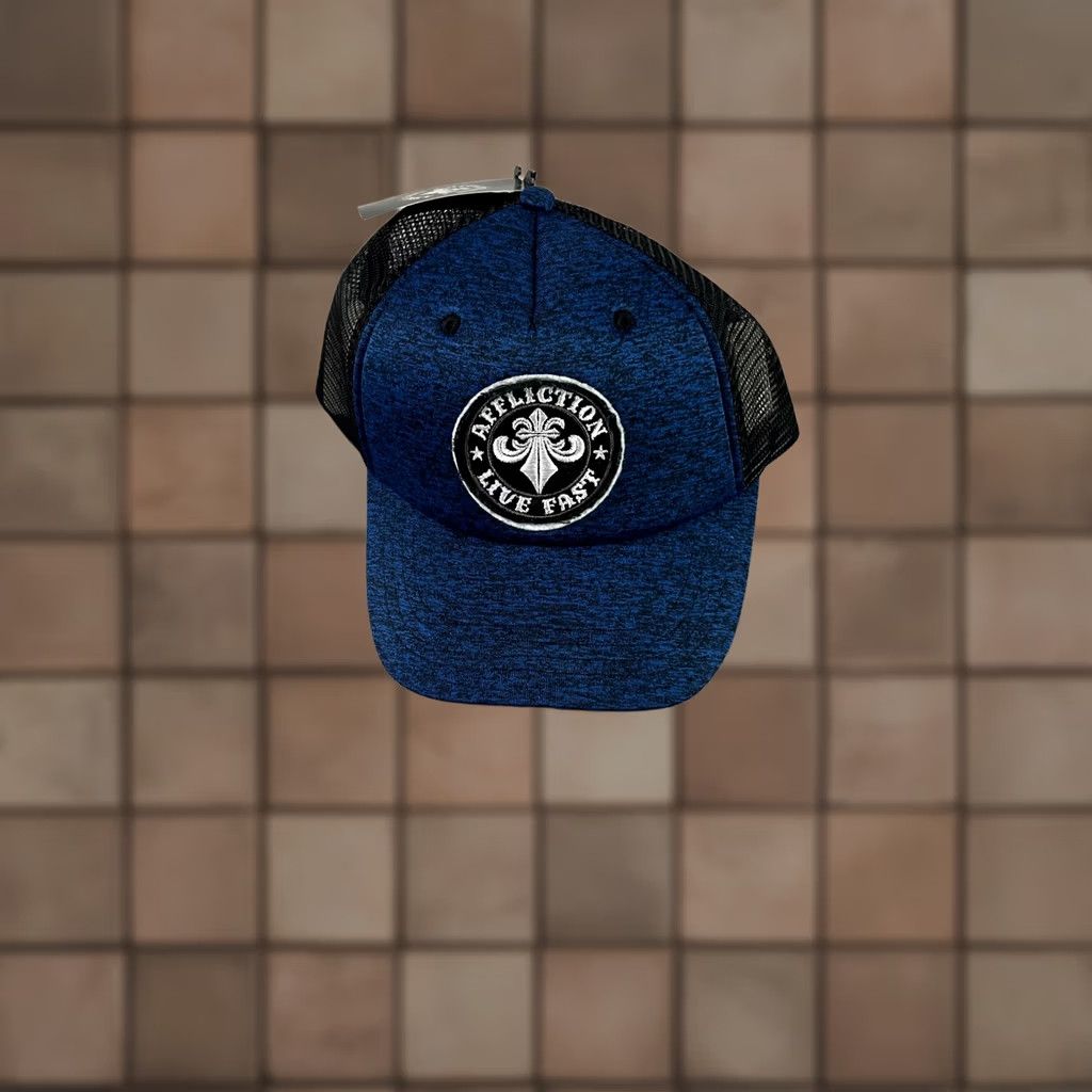 Affliction Affliction Hat Cap Blue Black Trucker Adjustable Snapback Embroidered Adult NEW Men One Size Polyester Size ONE SIZE - 1 Thumbnail