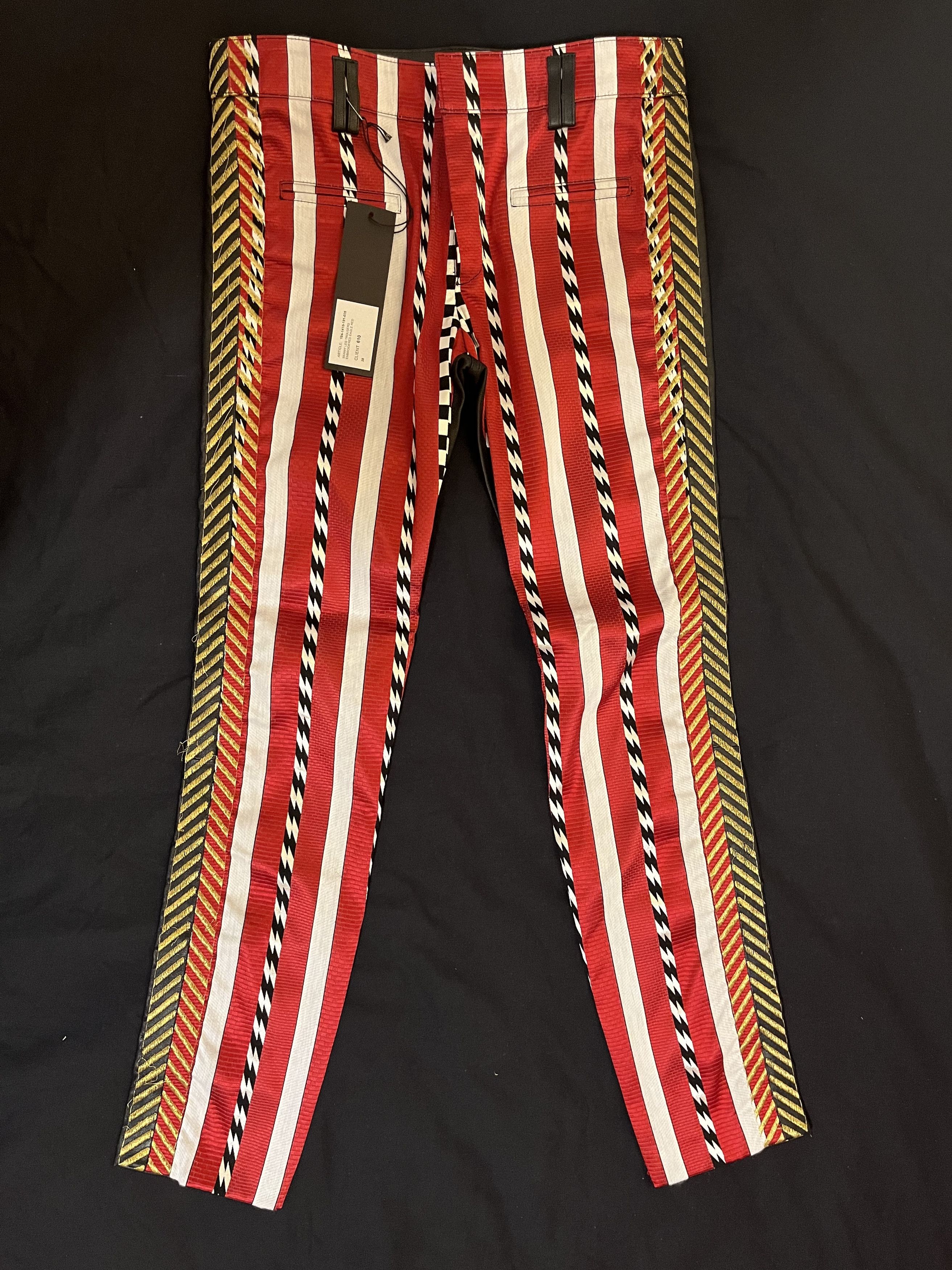 image of Haider Ackermann Skinny Embroidered Leg Trousers in Eagle Red, Women's (Size 26)