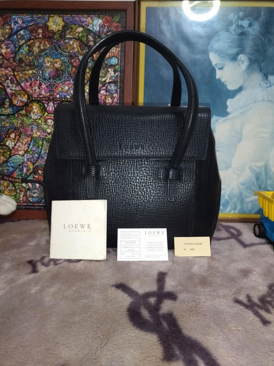 Loewe Loewe Logo Embossed Two-way Hand bag Shoulder Black Vintage Size ONE SIZE - 2 Thumbnail