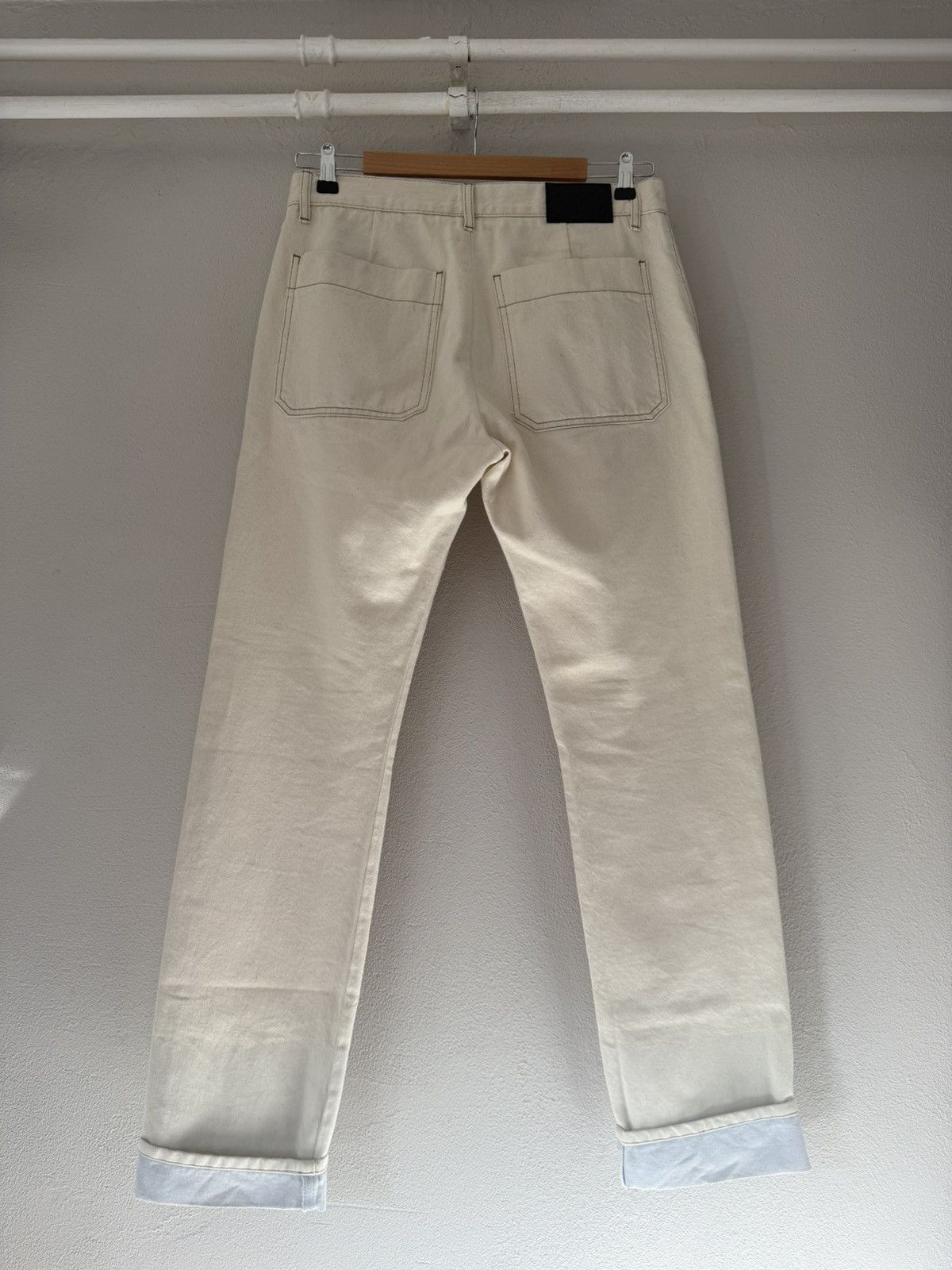 Bottega Veneta Cream Straight-Leg Denim with Clean Turn-Up Hem Size US 30 / EU 46 - 2 Thumbnail