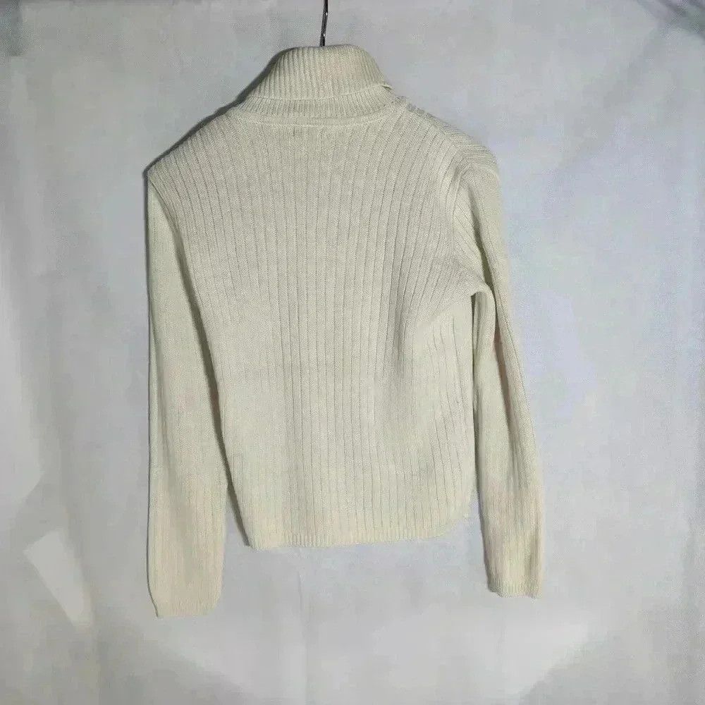 Other MGE Diagonal Pattern Off White Cable Knit Turtleneck Size S / US 4 / IT 40 - 4 Thumbnail