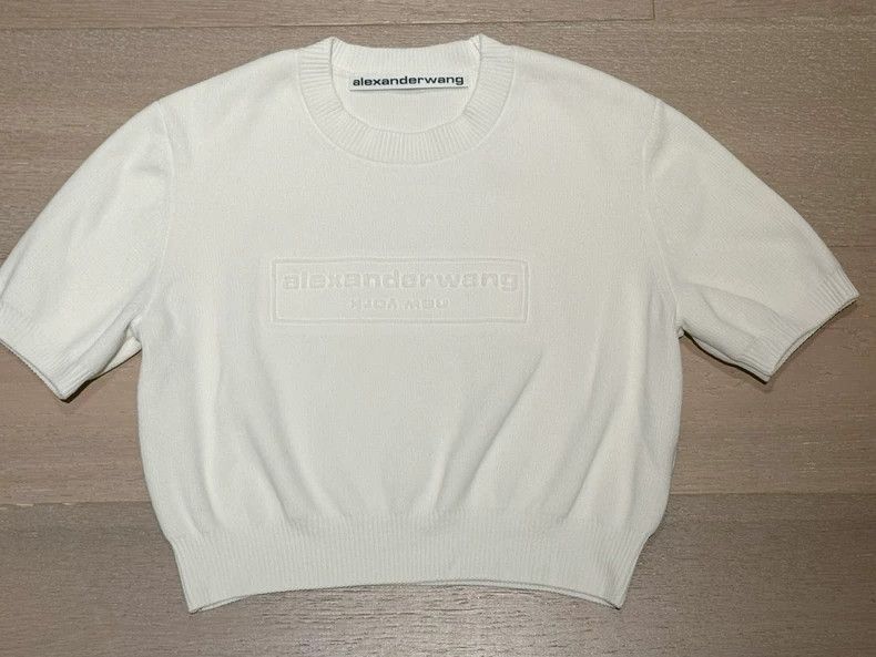 Alexander Wang Alexander Wang White Short Sleeve Crop Top- Size S / US 4 / IT 40 - 2 Thumbnail