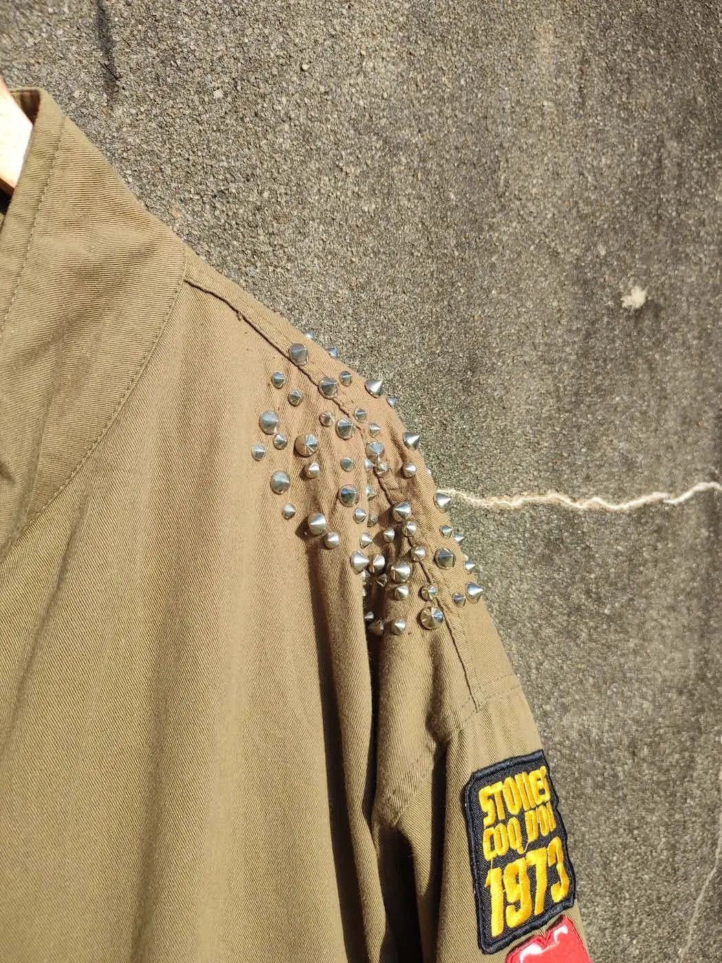 Seditionaries SCALE Studded Military Jacket w/ Rolling Stones Patch Size US L / EU 52-54 / 3 - 11 Thumbnail