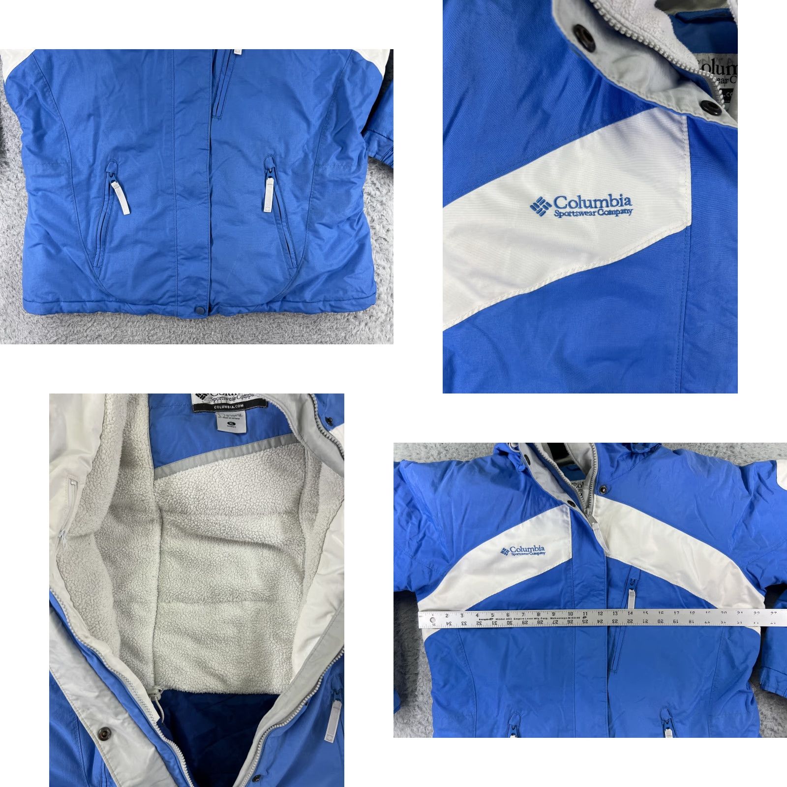Vintage Columbia Womens Jacket XL Blue Nylon Hooded Full Zip Puffer Size XL / US 12-14 / IT 48-50 - 8 Thumbnail