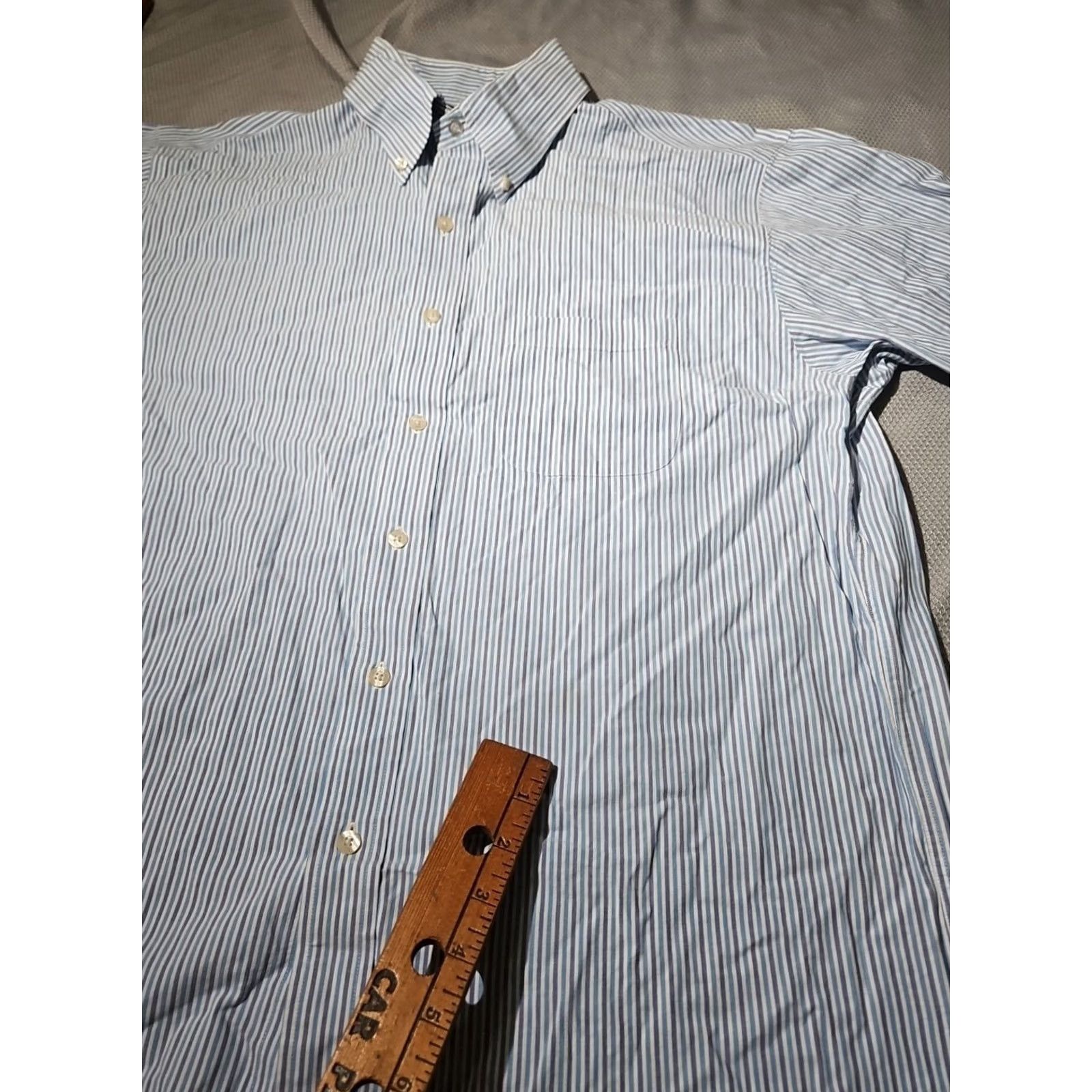 Brooks Brothers Brooks Brothers Shirt Mens Large Blue Striped Button Oxford Casual Preppy Luxury Oxford Shirt Size US L / EU 52-54 / 3 - 6 Thumbnail