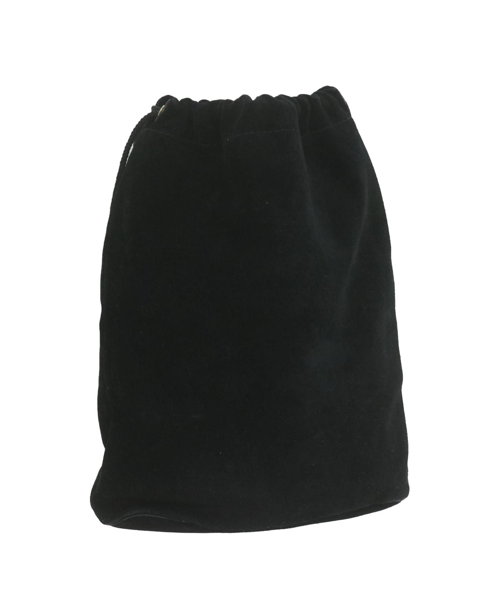image of Gucci Luxurious Black Suede Pouch With Metal Fittings, Women's