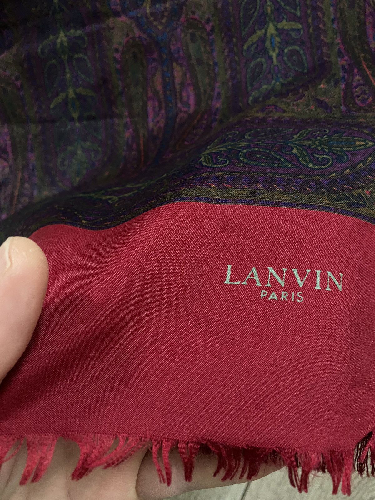 Lanvin Rare Vintage Lanvin Scarf Cashmere Laine Made In France Size ONE SIZE - 4 Thumbnail