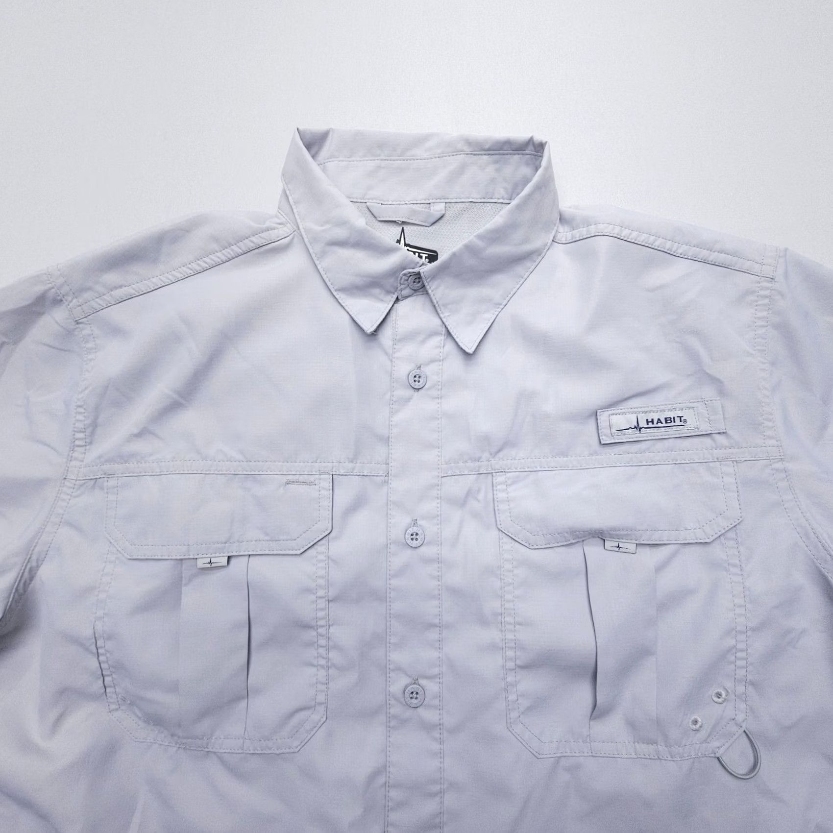 Habitat Habit Short Sleeve Button-Up Shirt Mens Large Gray Outdoor Venture 90s? Size US L / EU 52-54 / 3 - 5 Thumbnail
