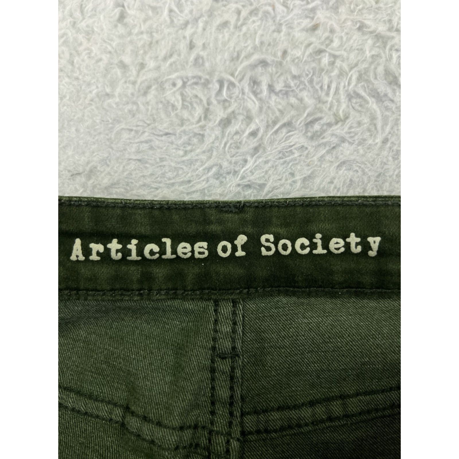 Vintage Articles of Society Jeans Women 28 Green Skinny Tapered Distressed Jegging 28x28 Vintage No Size 28" / US 6 / IT 42 - 6 Thumbnail