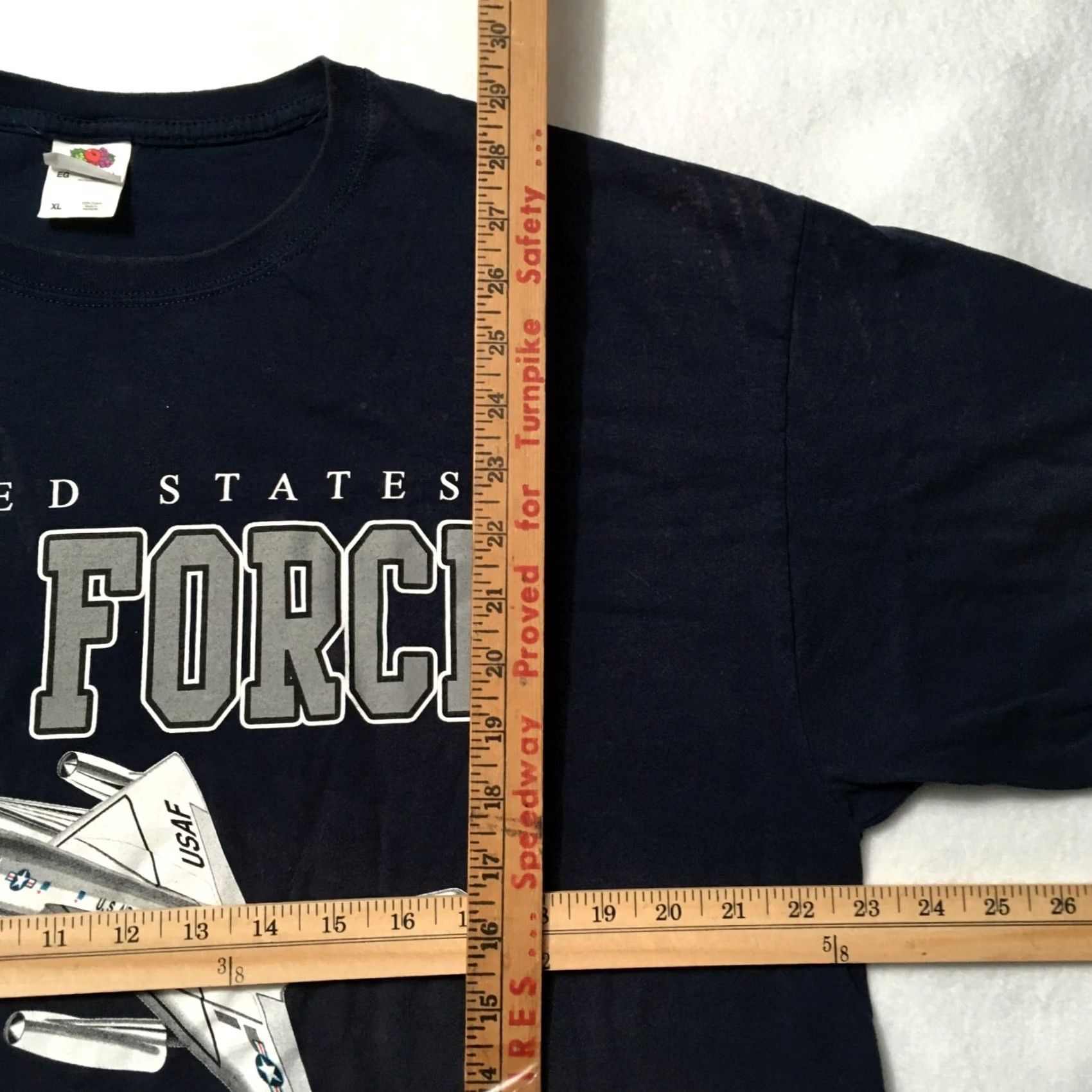 Fruit Of The Loom VINTAGE Air Force T Shirt XL Blue Fruit Of Loom Military USA Cotton Heavy Jet Size US XL / EU 56 / 4 - 4 Thumbnail