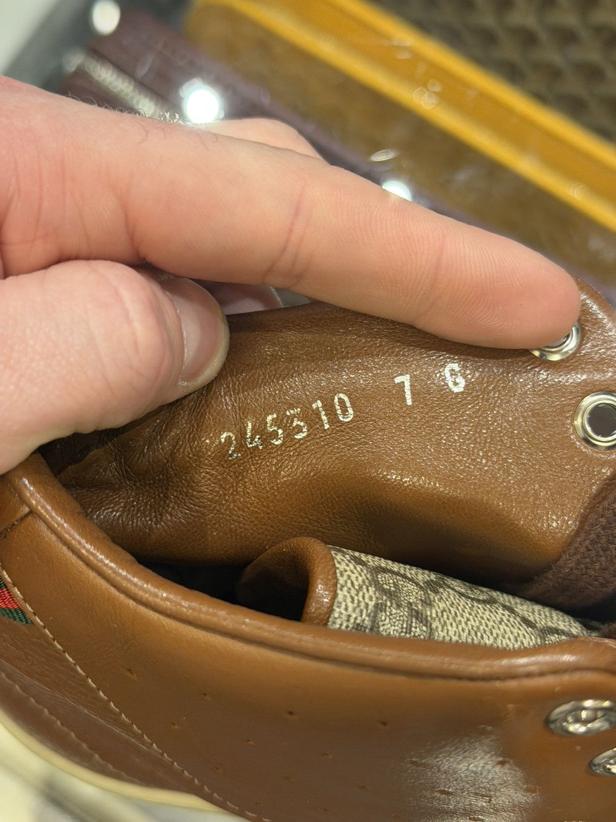 Gucci Gucci GG Monogram Leather High Top - Brown Size US 7 / EU 40 - 7 Thumbnail
