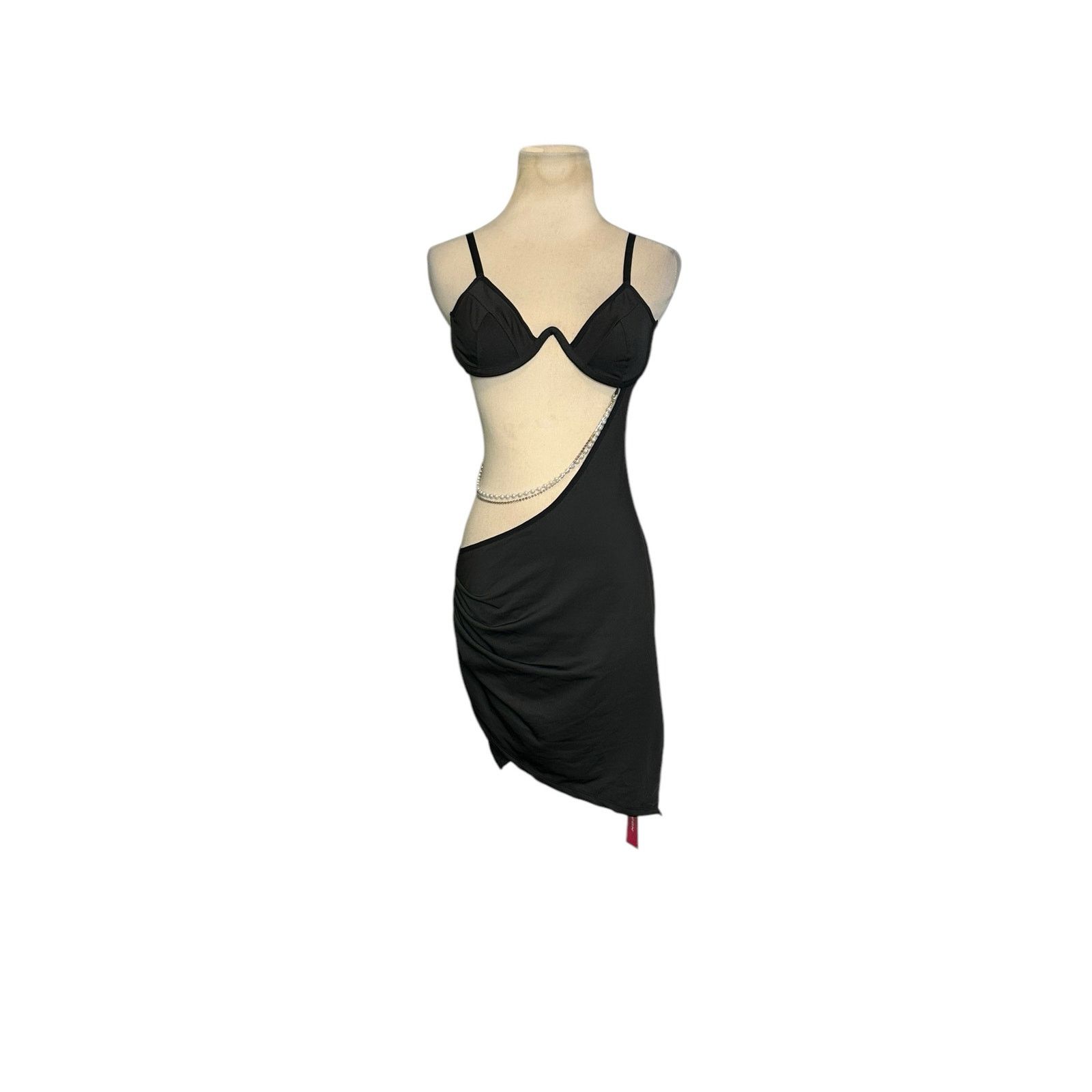 Shein SHEIN ICON Chain Detail Cut Out Waist Bodycon Dress Size 4 Size S / US 4 / IT 40 - 16 Thumbnail