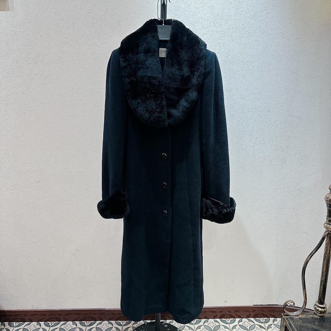 Armani Collezioni Armani Collezioni Fur Trim Wool Blend Coat Size 40 Size S / US 4 / IT 40 - 1 Thumbnail