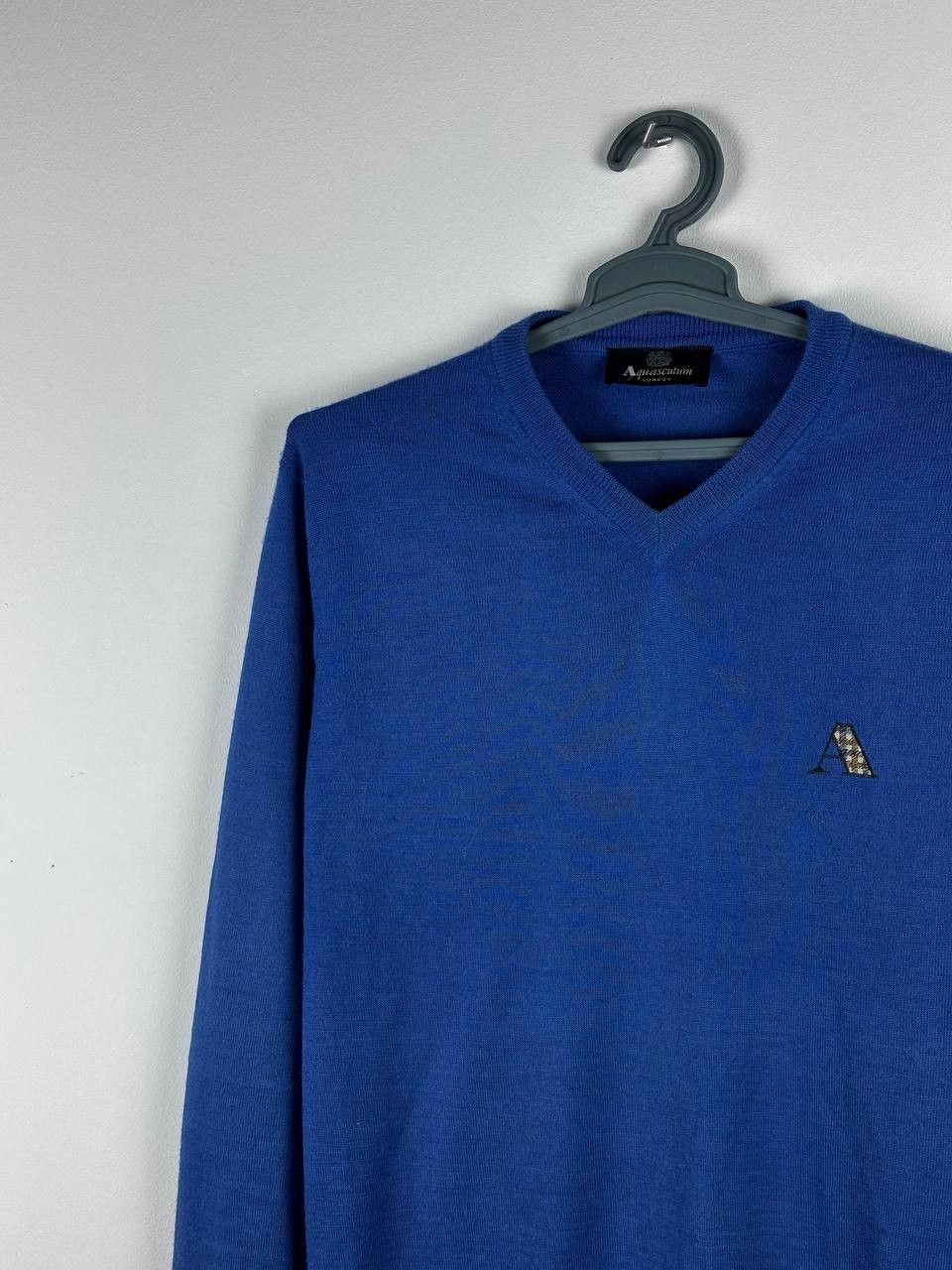 Aquascutum × Vintage Aquascutum Vintage Blue Luxury Logo Wool Sweater Size US M / EU 48-50 / 2 - 3 Thumbnail