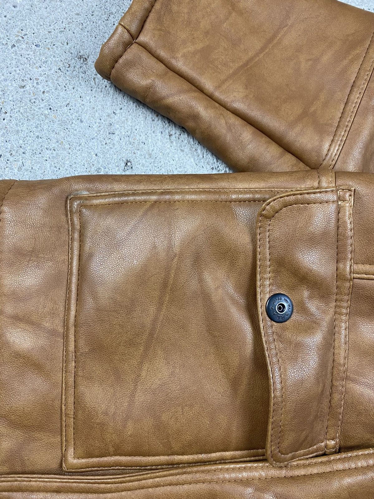 Vintage Shearling leather jacket brown vintage Size US XL / EU 56 / 4 - 3 Thumbnail