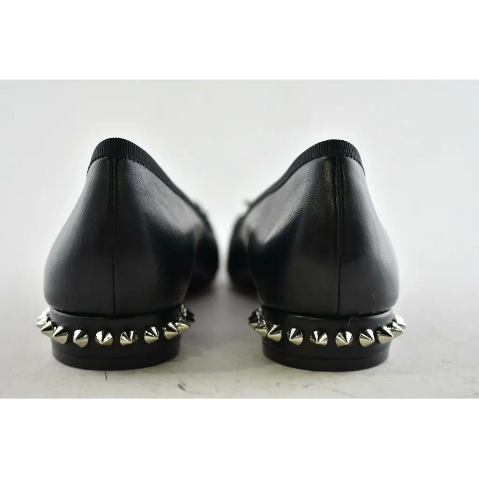 Christian Louboutin Christian Louboutin Hall Flat Black Leather Spike Pointed Size US 7.5 / IT 37.5 - 11 Thumbnail