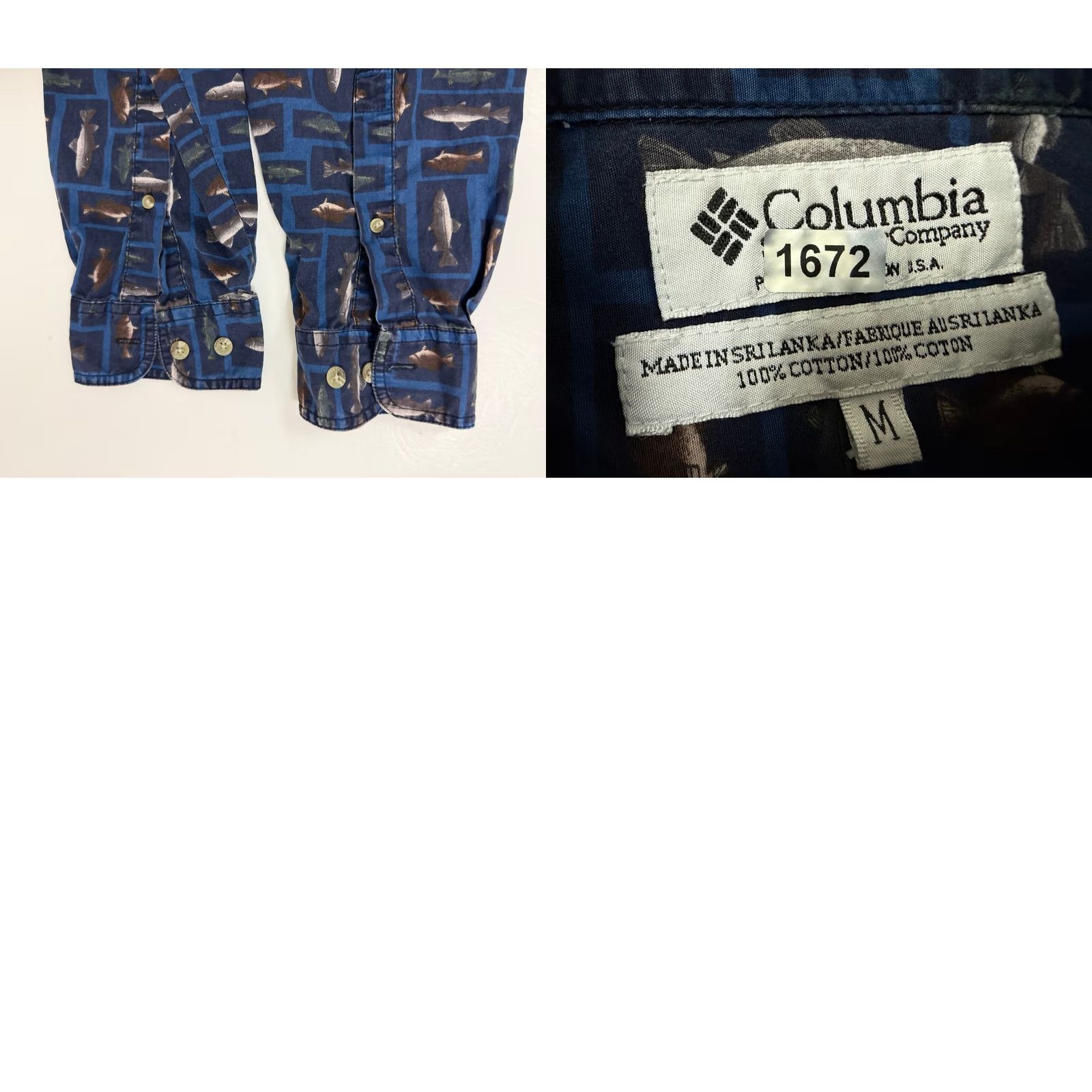 Vintage VINTAGE Columbia Shirt Men M Button-Up Geometric Fish Outdoor 90s Dad Blue Cotton Size US M / EU 48-50 / 2 - 10 Thumbnail