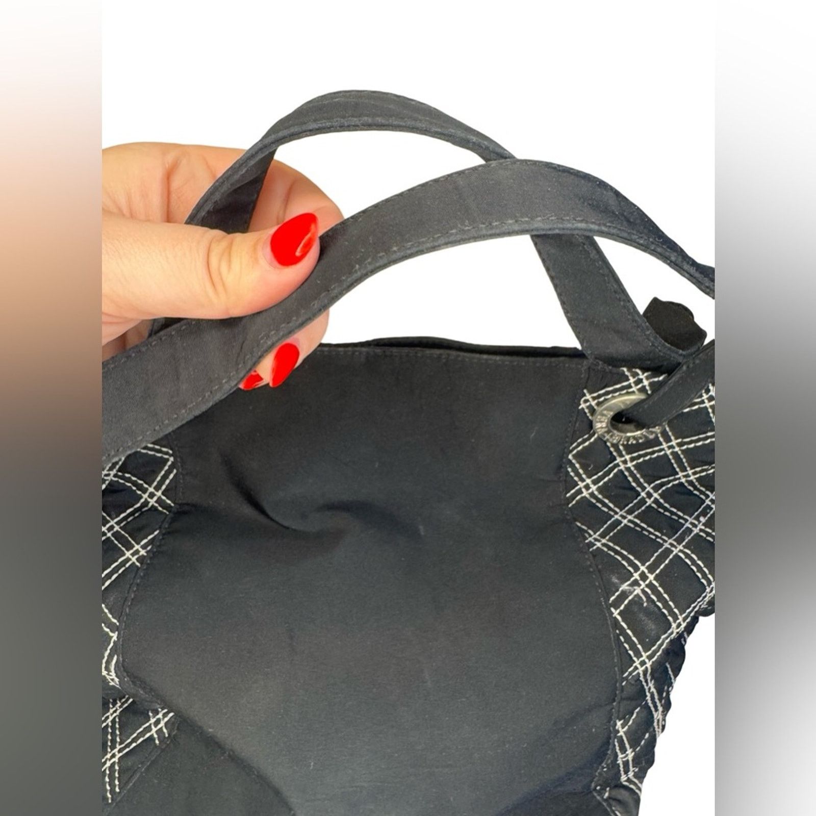 Vera Bradley Vera Bradley Black Spectator Quilted Accent Microfiber Tote Size ONE SIZE - 9 Thumbnail