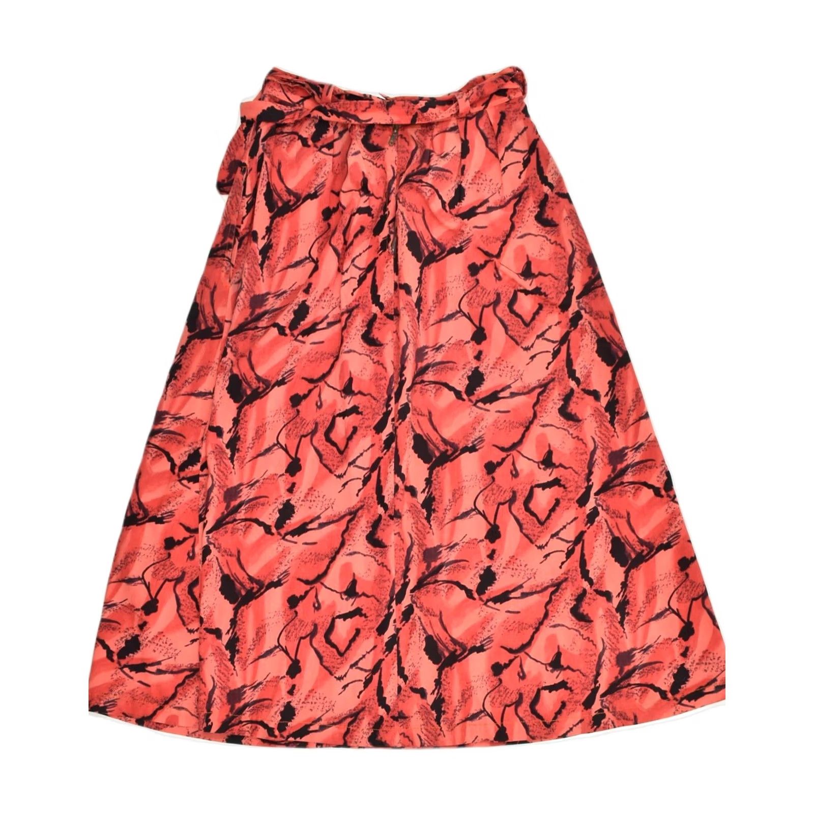 Vintage VINTAGE Womens A-Line Skirt Red Floral W25 XS Size 42" / US 20 - 2 Thumbnail