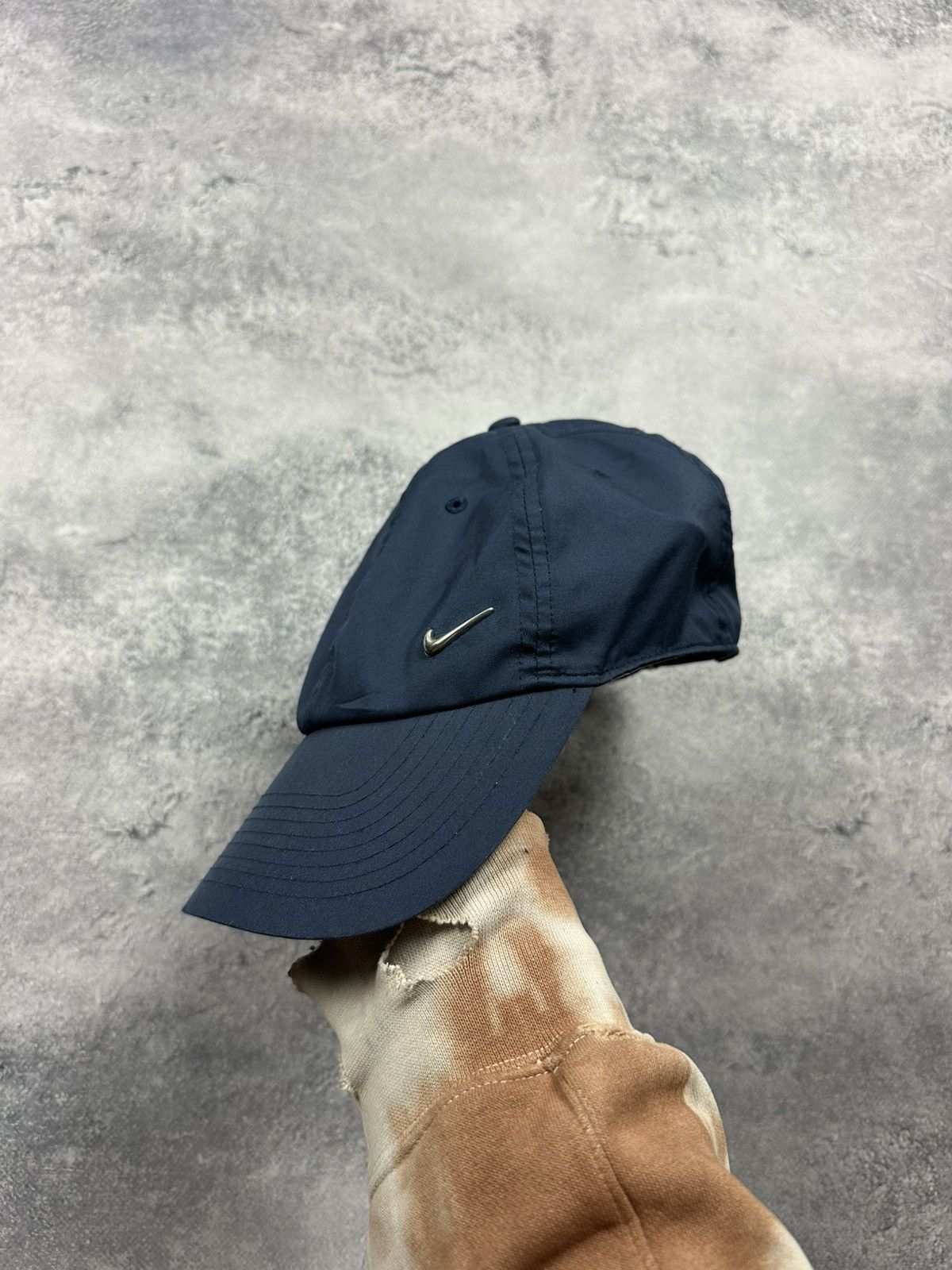 Nike Vintage Y2K Nike Metal Swoosh Baseball Cap Blue Drill Hat Size ONE SIZE - 2 Thumbnail
