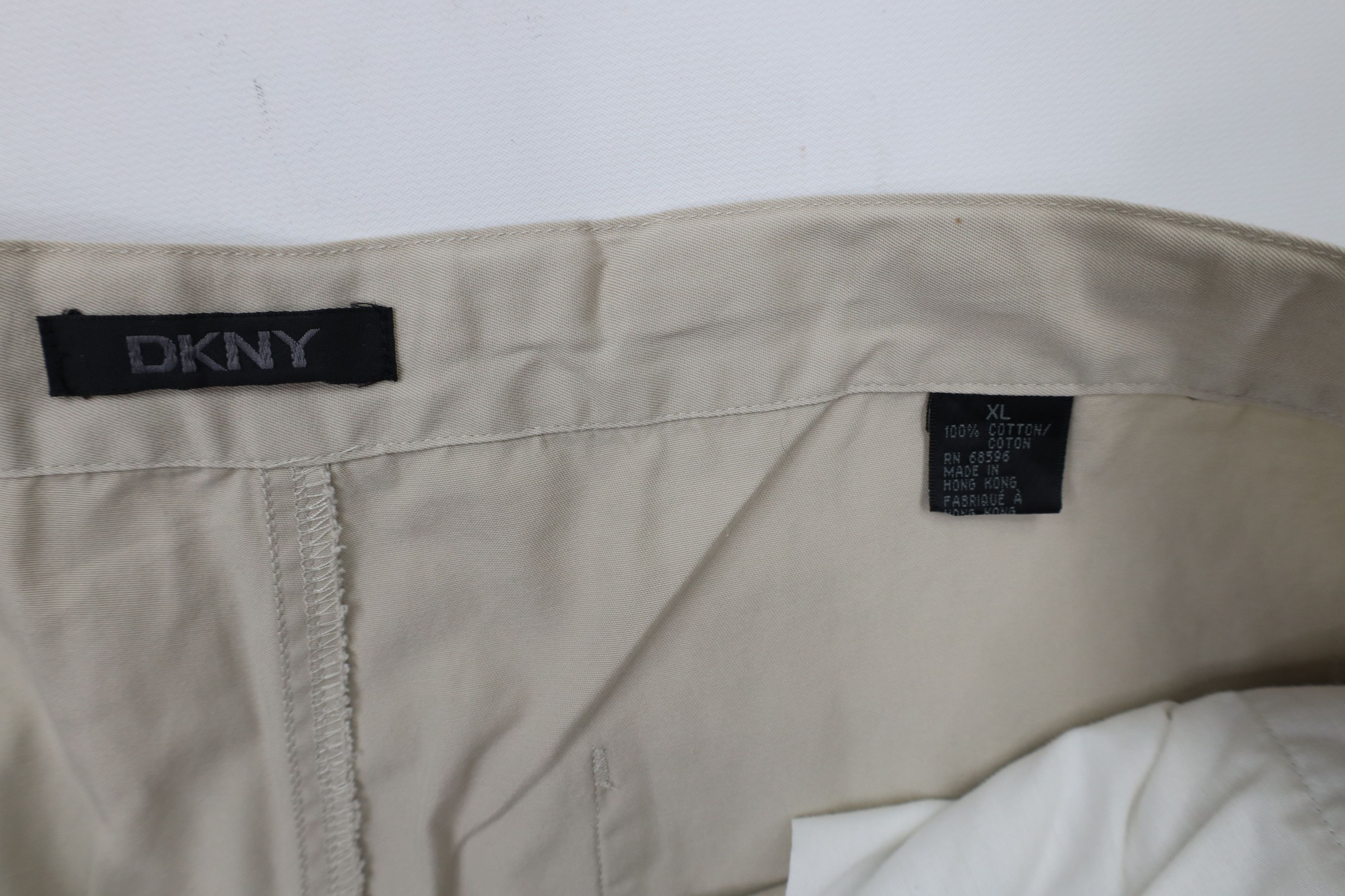 DKNY × Vintage Deadstock Vintage 90s Y2K DKNY Button Wide Leg Pants Beige Size US 38 / EU 54 - 9 Thumbnail