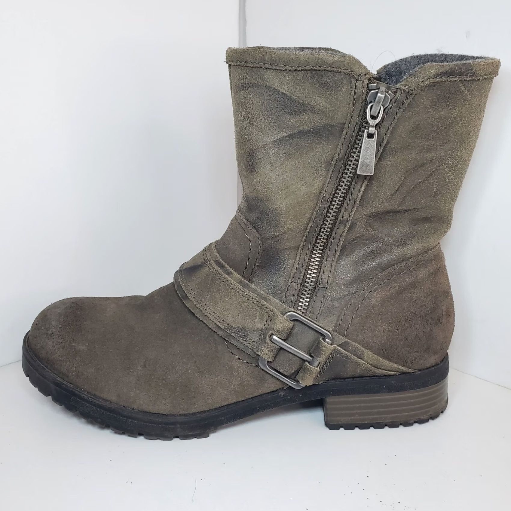 Clarks Clarks Rise Suede Gray Boot Womens Size 8.5 Buckle Ankle Biker Grunge Moto City Casual Size US 6 / IT 36 - 2 Thumbnail