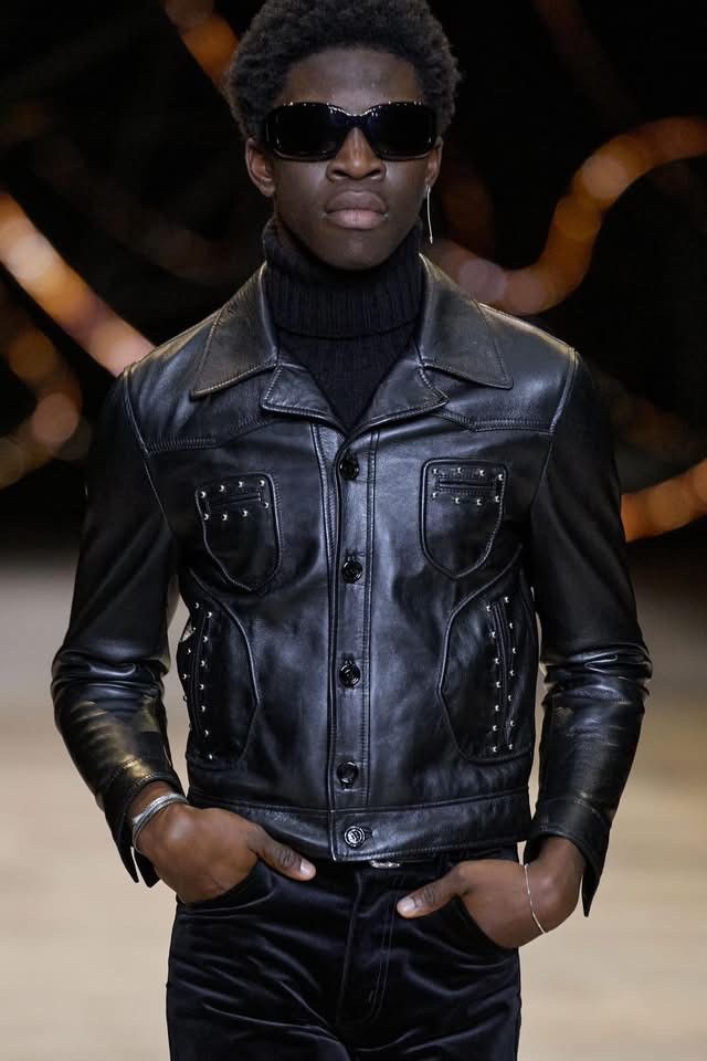 Celine FW20 Celine Hedi Slimane studded leather jacket 54 blouson Size US L / EU 52-54 / 3 - 8 Thumbnail