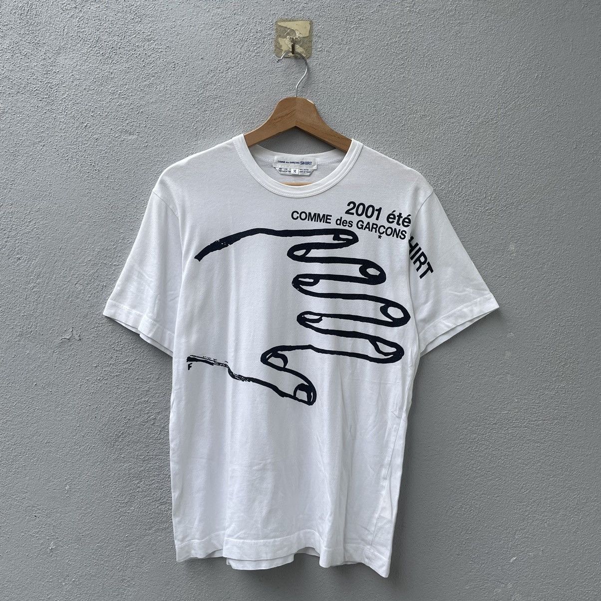 image of Cdg Cdg Cdg x Comme Des Garcons Vintage 2001 Comme Des Garcons Cdg Ete Shirt in White (Size Medium)