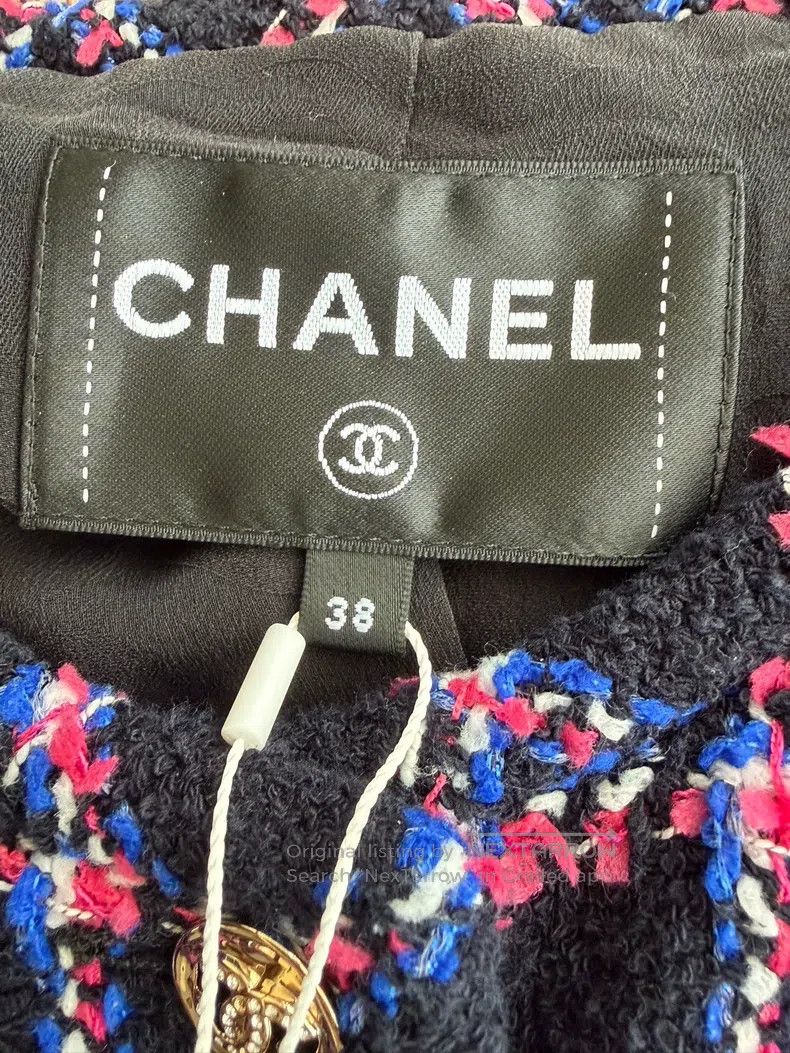 Chanel Chanel Early Spring Series Purple Blue Square Plaid Coarse Size XS / US 0-2 / IT 36-38 - 3 Thumbnail