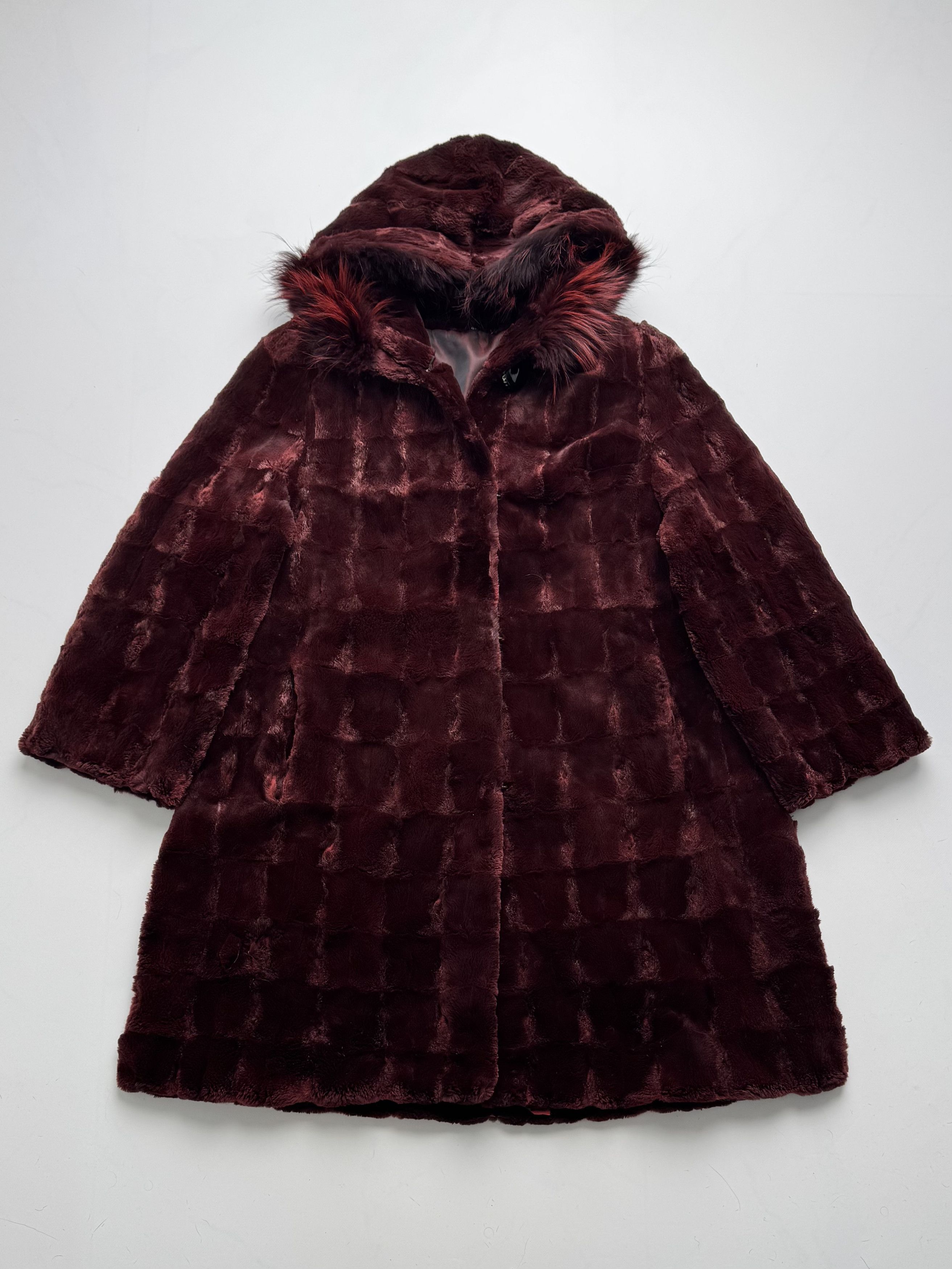 Vintage Vintage Real Fur Coat With Hood B8(V414)E2 Size M / US 6-8 / IT 42-44 - 1 Thumbnail