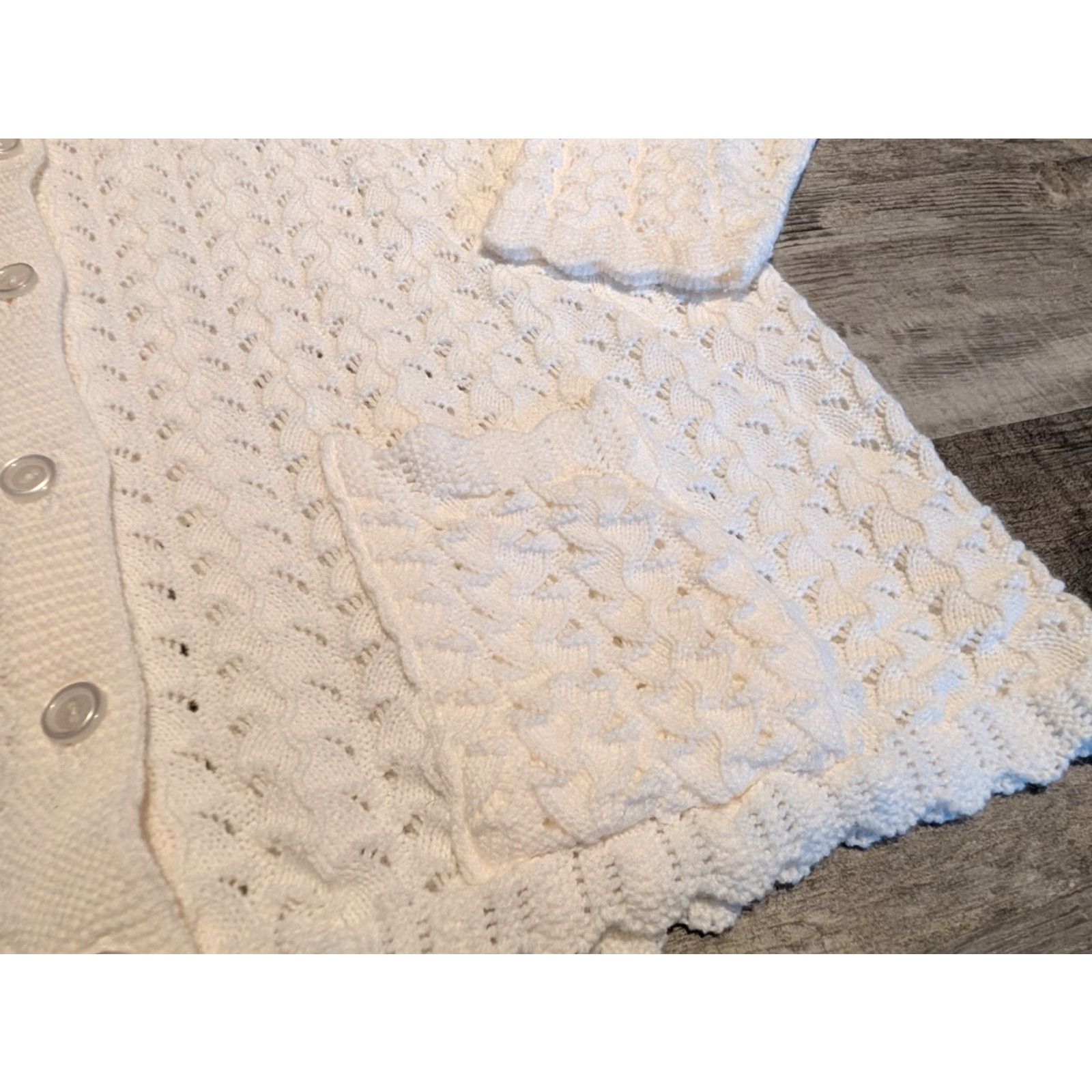 Vintage VINTAGE Carly Blake Cardigan Sweater Womens Open-Knit Crochet L White Regular Size L All Seasons 80s 90s Designer Hipster Elegant USA Made Size L / US 10 / IT 46 - 6 Thumbnail