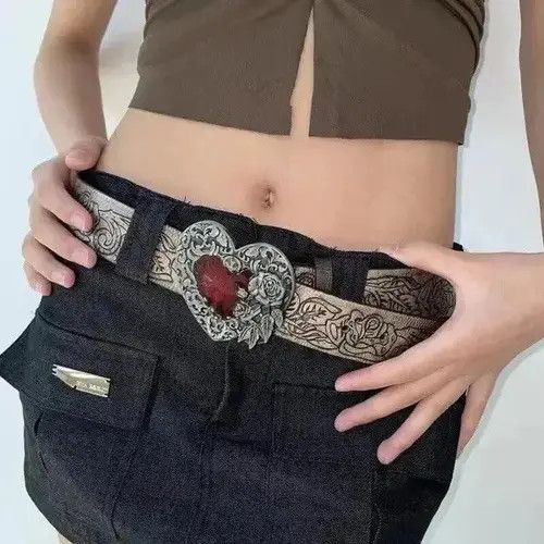 VIBE Retro Embossed Love Belt Size ONE SIZE - 1 Thumbnail