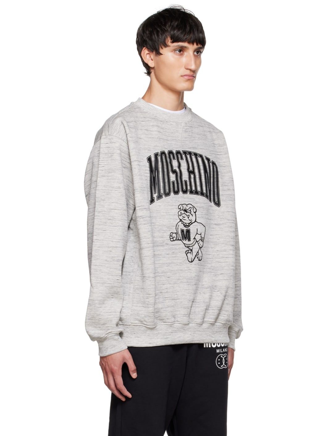 Moschino o1y0225 Logo Crewneck Sweatshirt in Grey Size US S / EU 44-46 / 1 - 2 Thumbnail