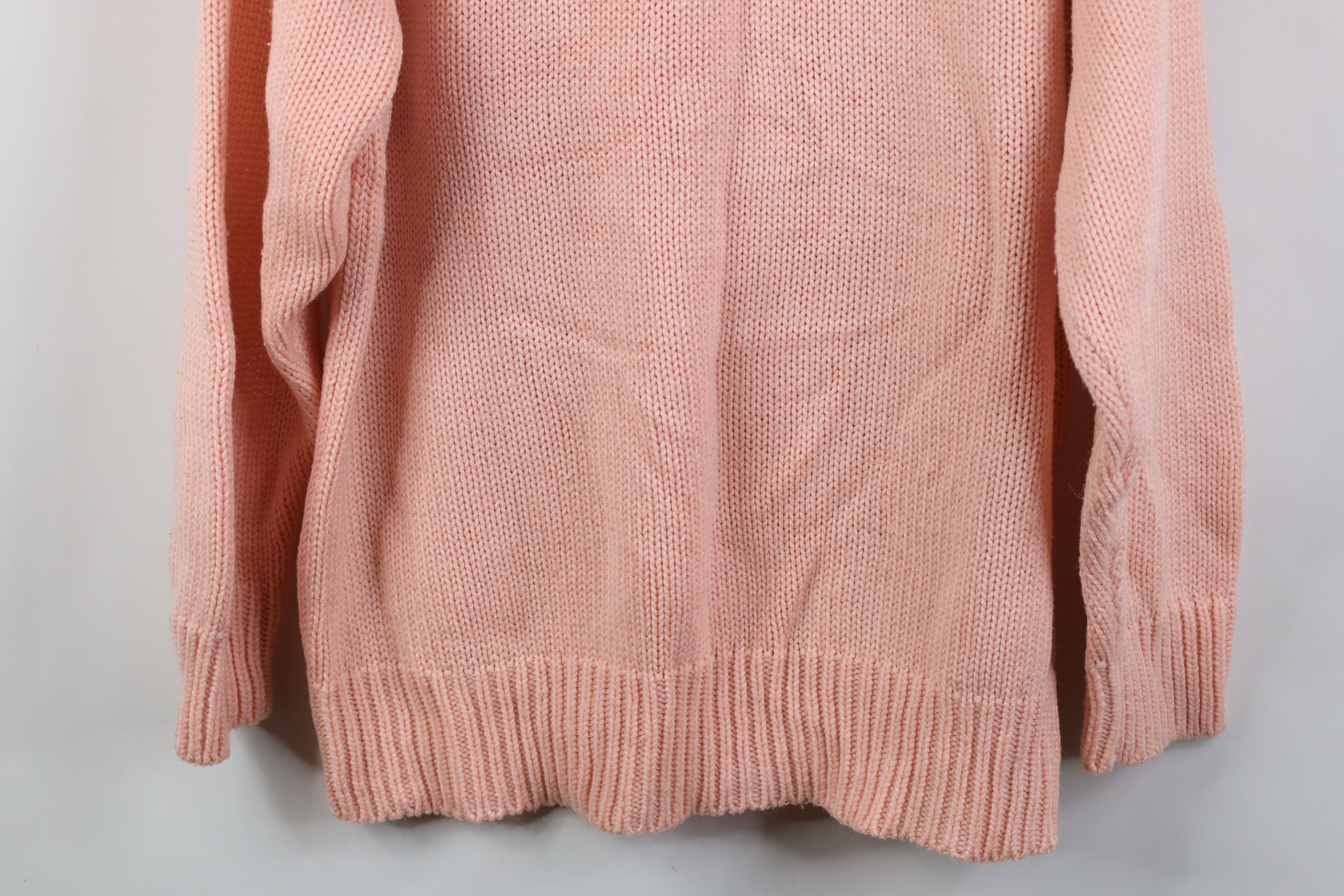 Vintage Vintage 70s Streetwear Ribbed Knit Collared Sweater Pink Size L / US 10 / IT 46 - 11 Thumbnail