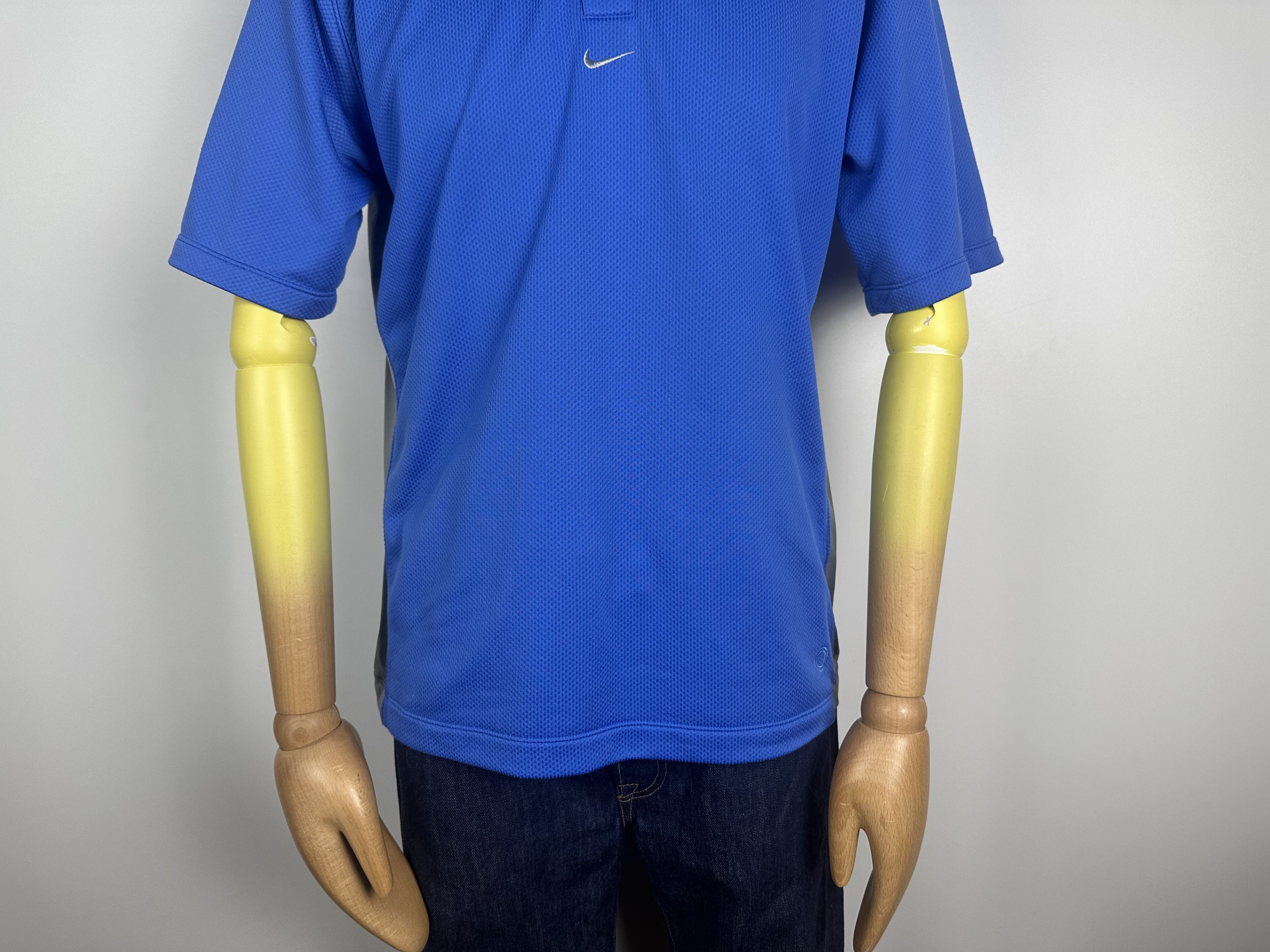 Nike × Vintage Vintage Nike Performance Knitted Polo Logo Blue Size L Size US L / EU 52-54 / 3 - 4 Thumbnail