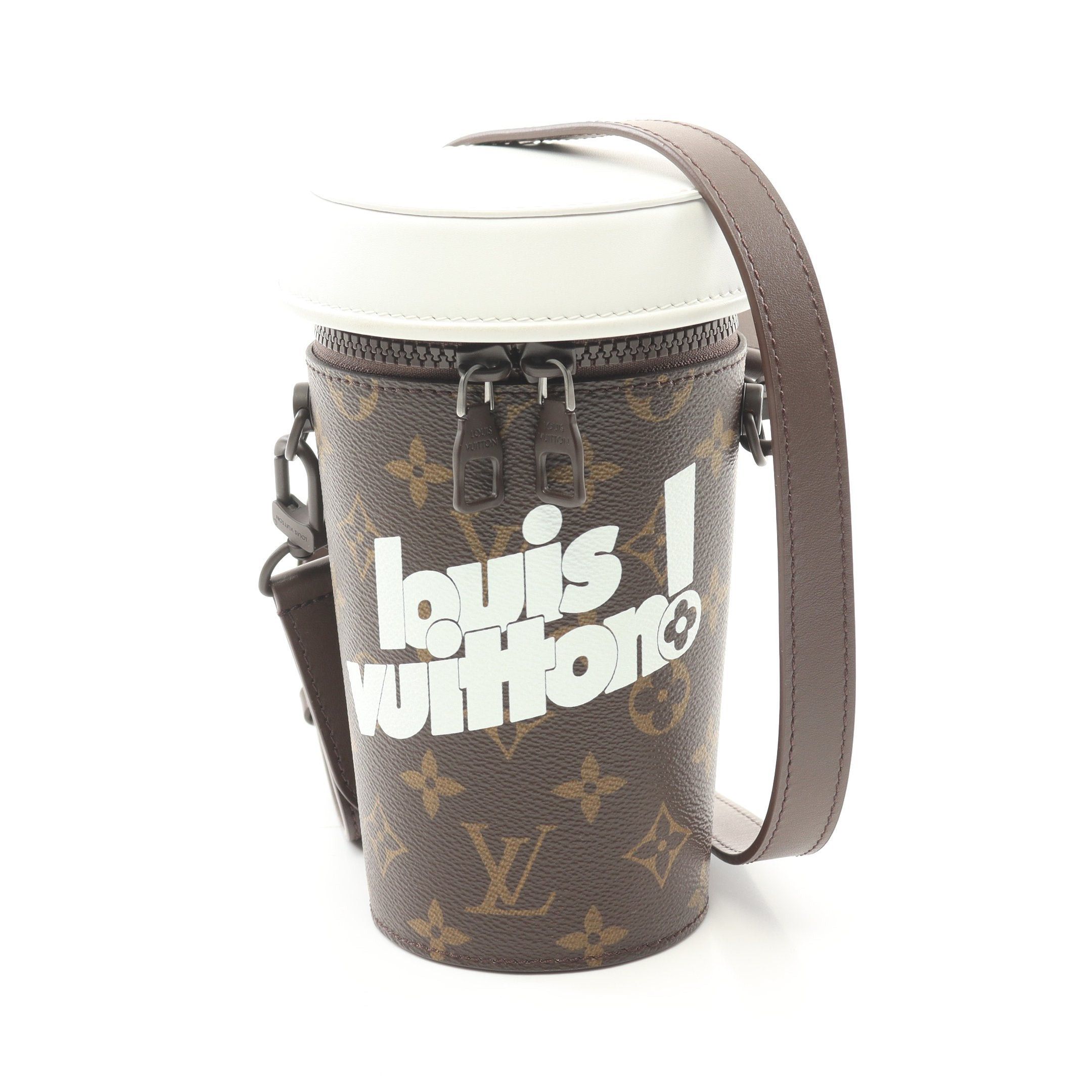 Louis Vuitton Louis Vuitton Everyday Lv Coffee Cup Shoulder Bag Leather Brown White Size ONE SIZE - 1 Thumbnail