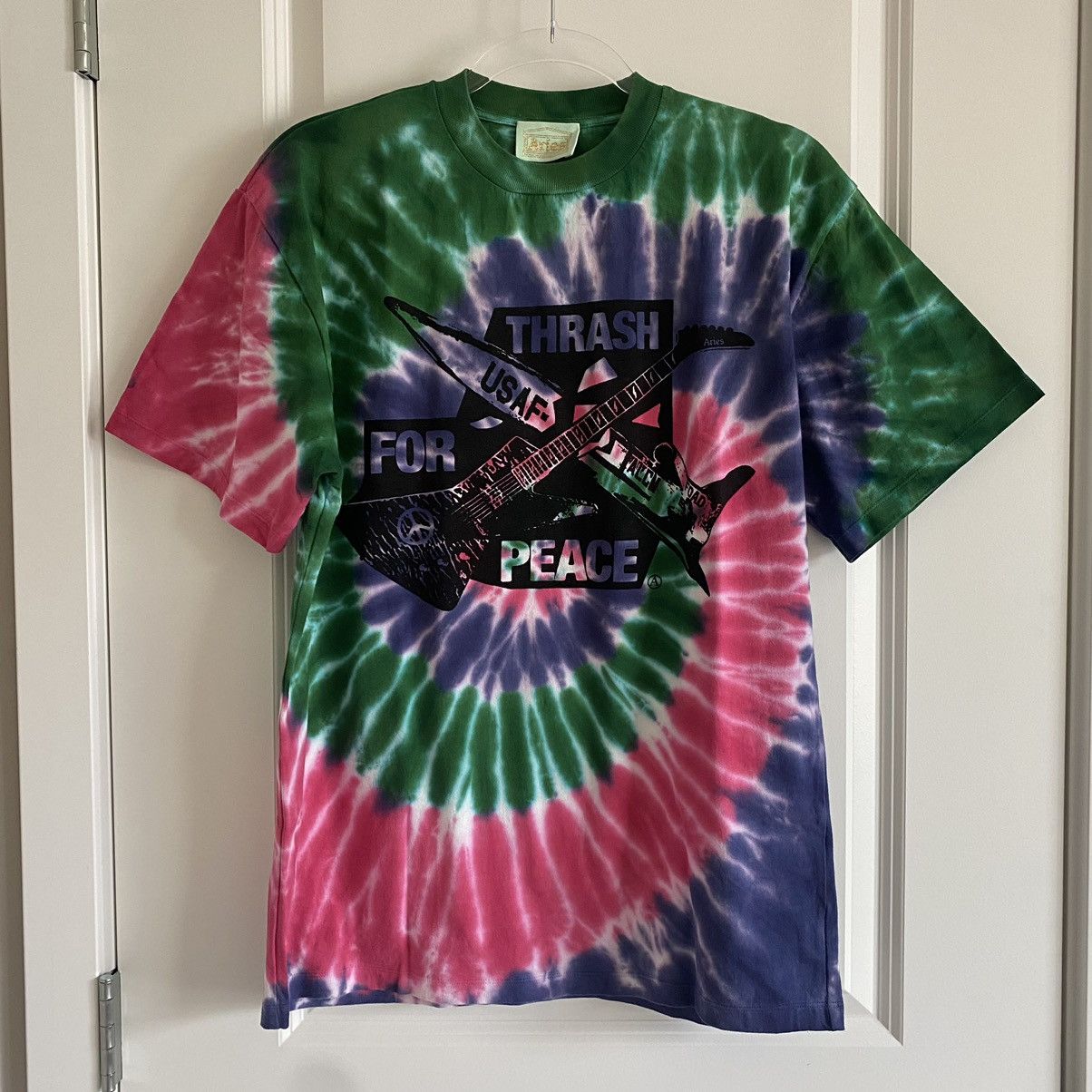 Aries Aries Thrash for Peace Tee (Green/Pink) Size US M / EU 48-50 / 2 - 1 Thumbnail